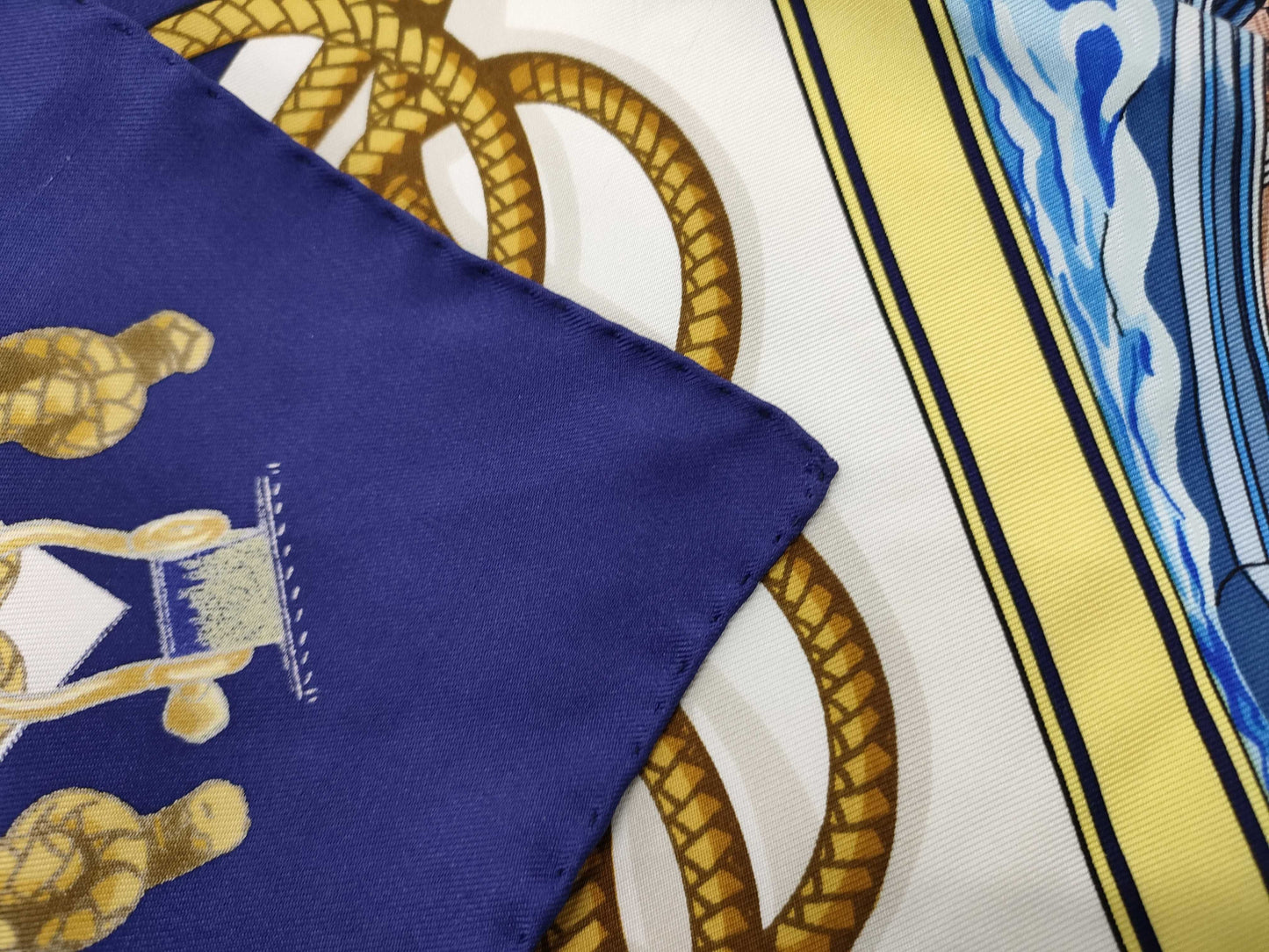 HERMES HERMES Carre RETOUR DE PECHE/Navy Scarf Scarf