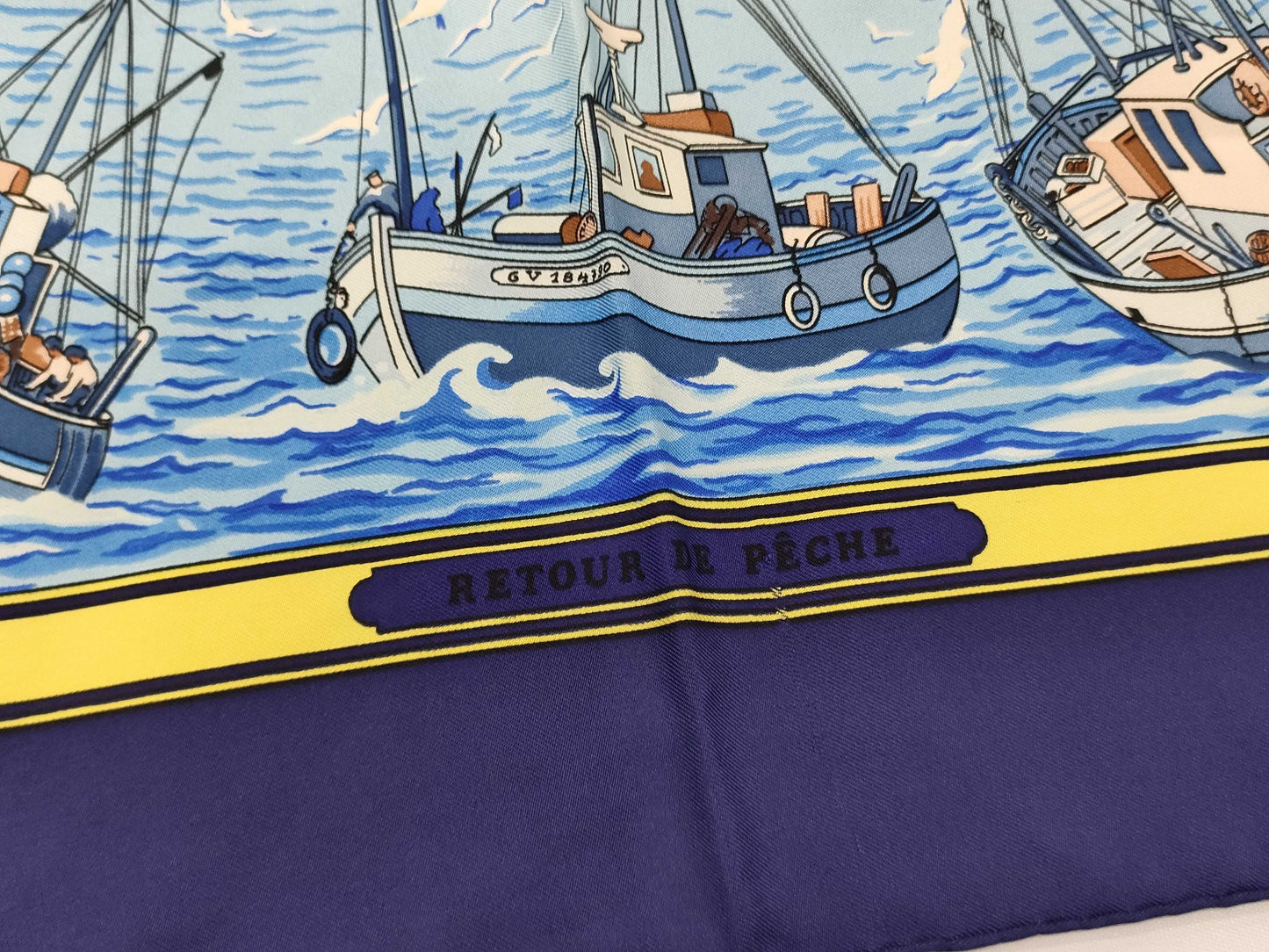 HERMES HERMES Carre RETOUR DE PECHE/Navy Scarf Scarf