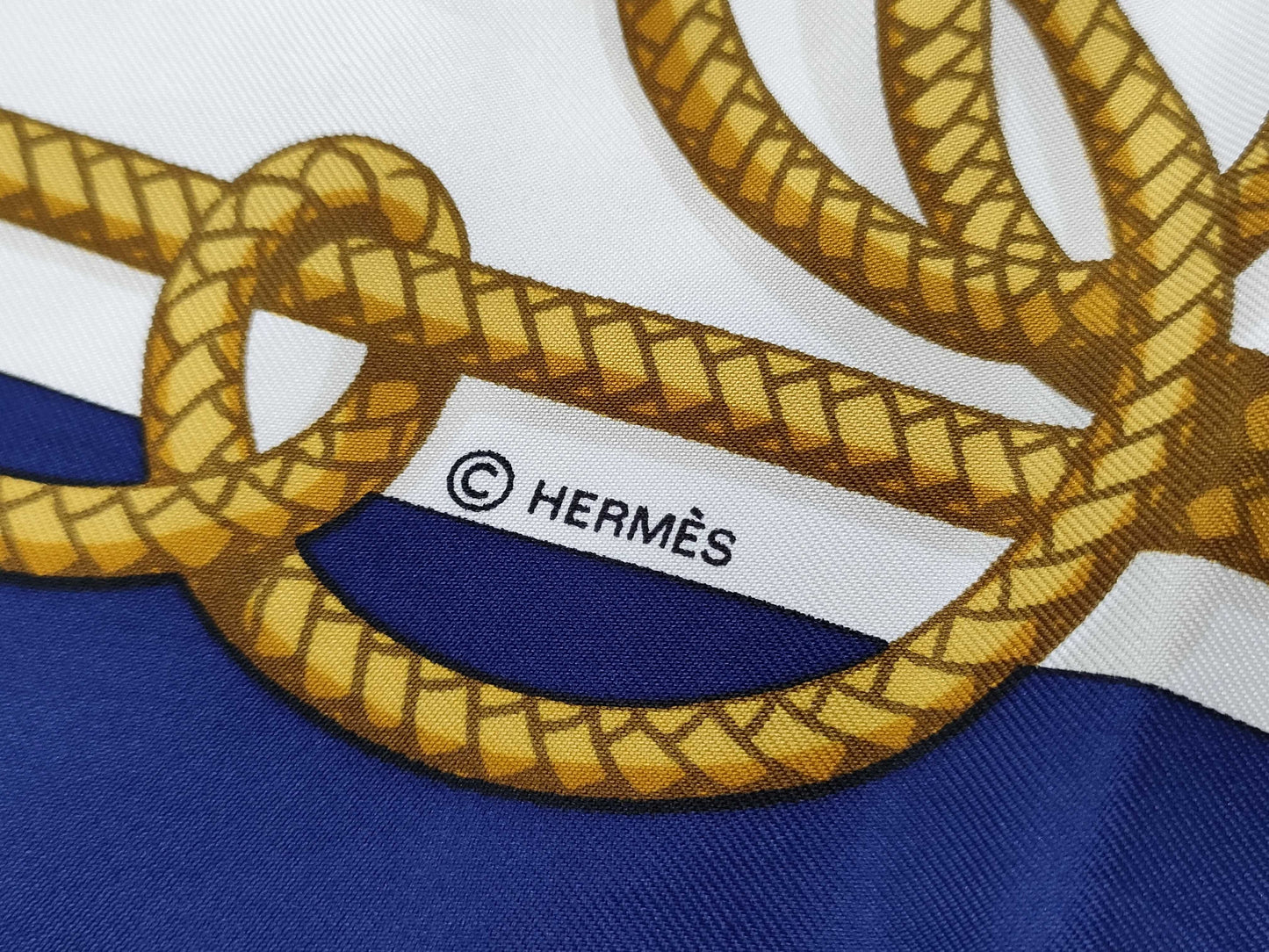 HERMES HERMES Carre RETOUR DE PECHE/Navy Scarf Scarf