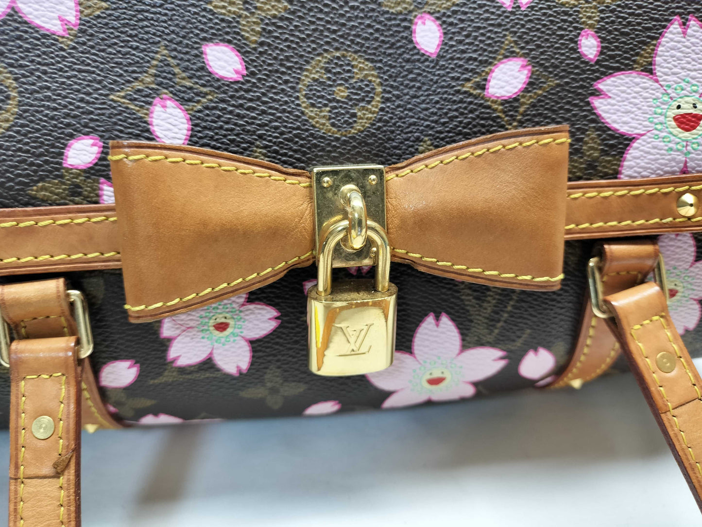 LOUIS VUITTON Unconfirmed Monogram Murakami Cherry Blossom Papillon M92009 Handbag