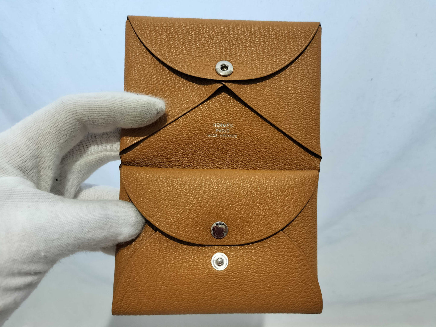 HERMES Calvi Duo W Engraved Coin Case