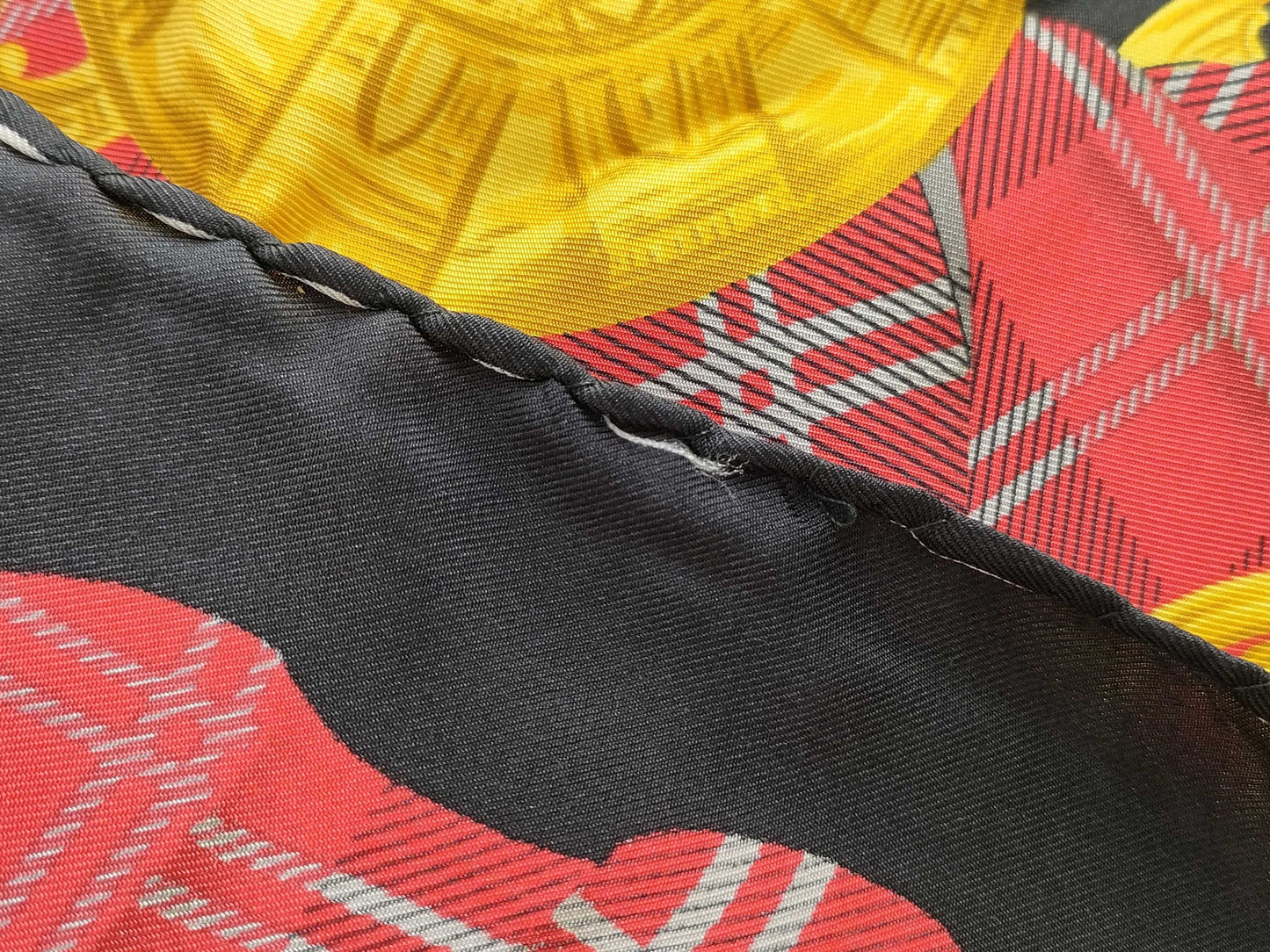 CELINE Red x Black Scarf