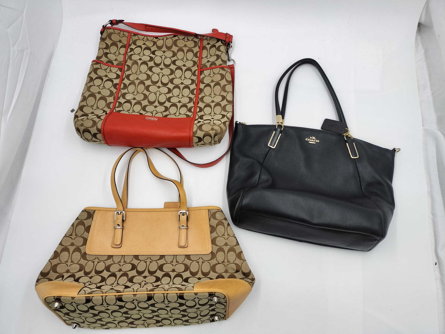COACH Signature Leather Shoulder Bag