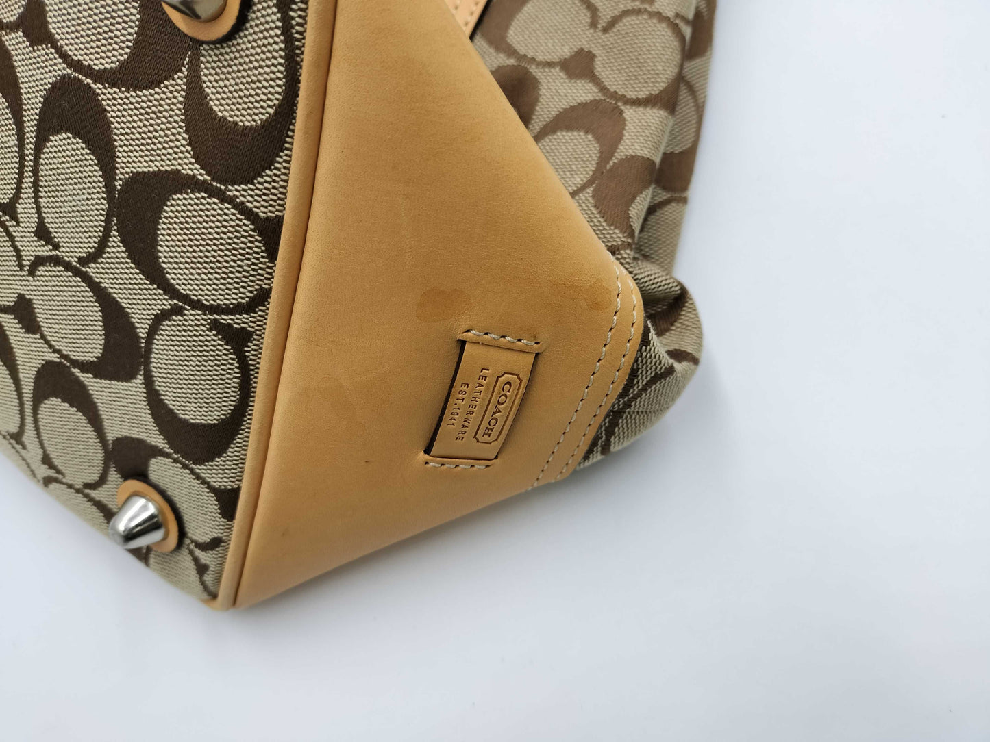 COACH Signature Leather Shoulder Bag