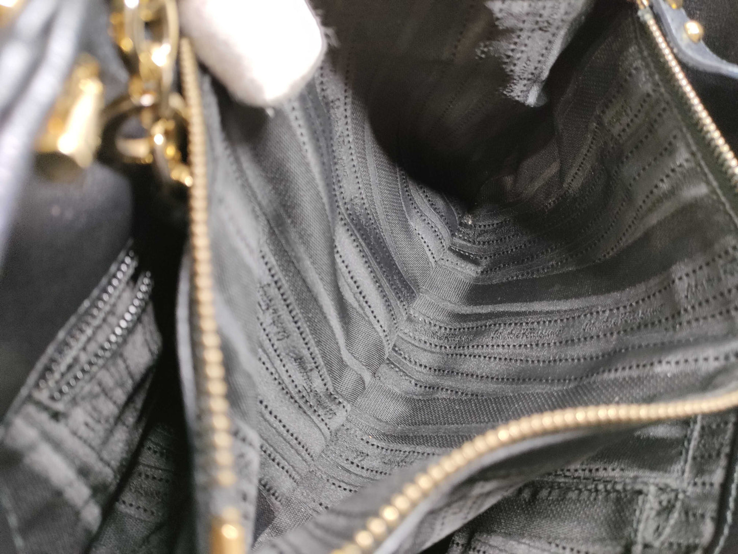 Salvatore Ferragamo Gancini Leather Black Chain Handbag