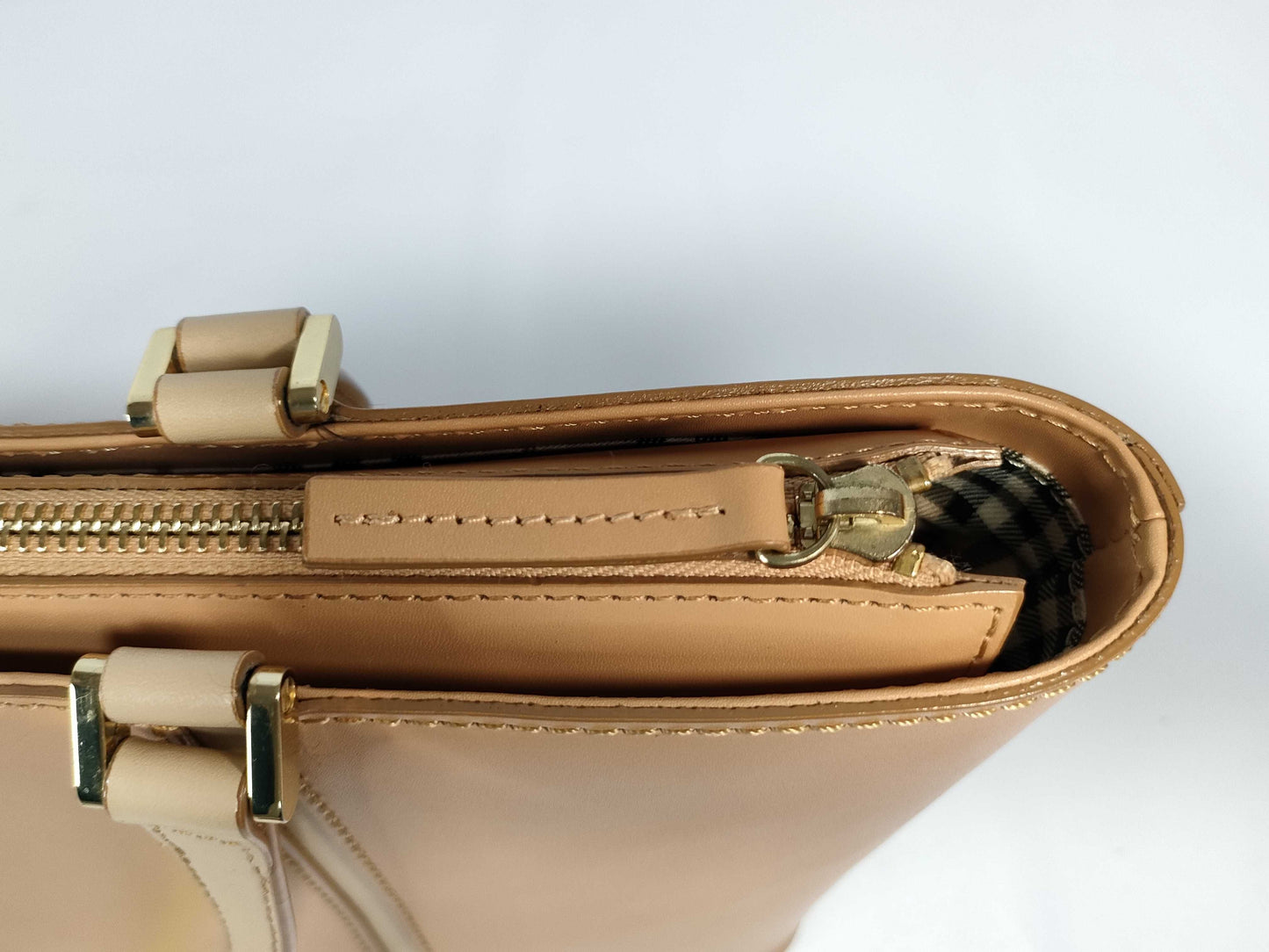 BURBERRY Leather Check Handbag Handbag