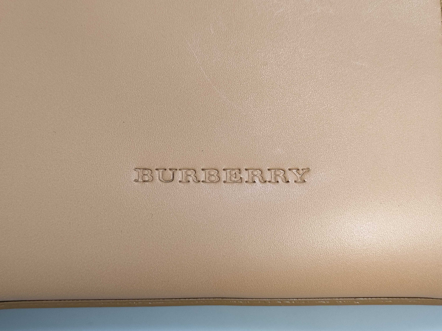 BURBERRY Leather Check Handbag Handbag