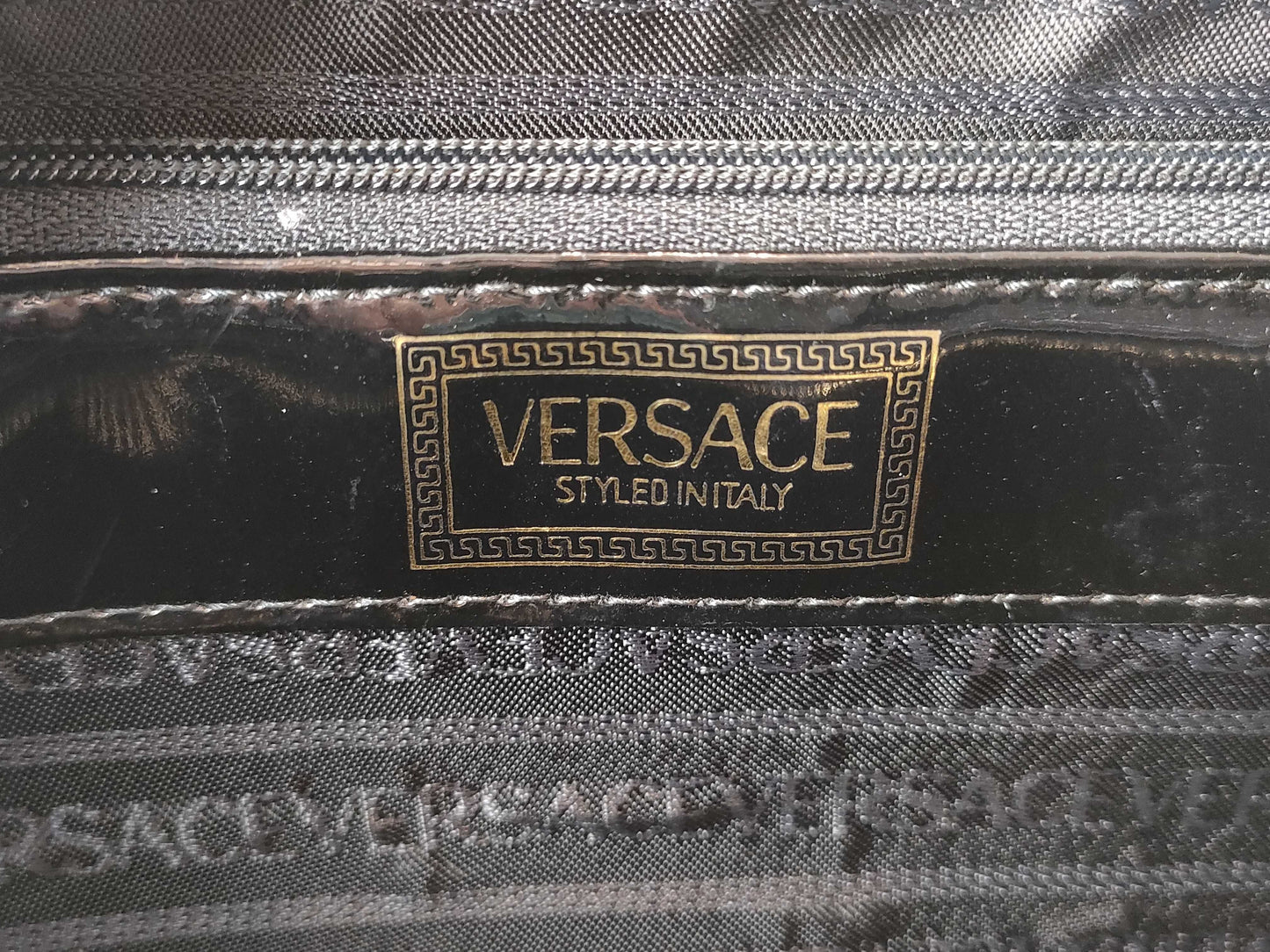 VERSACE One-Shoulder Patent Leather Handbag