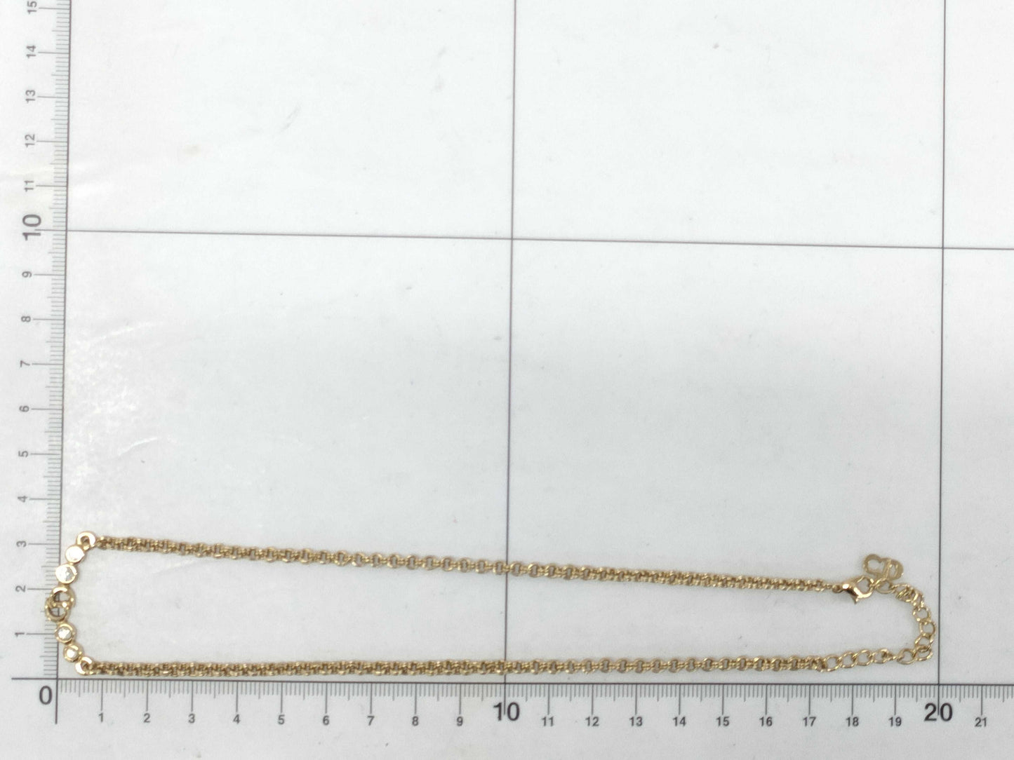 Dior Christian Dior CD logo rhinestone gold necklace