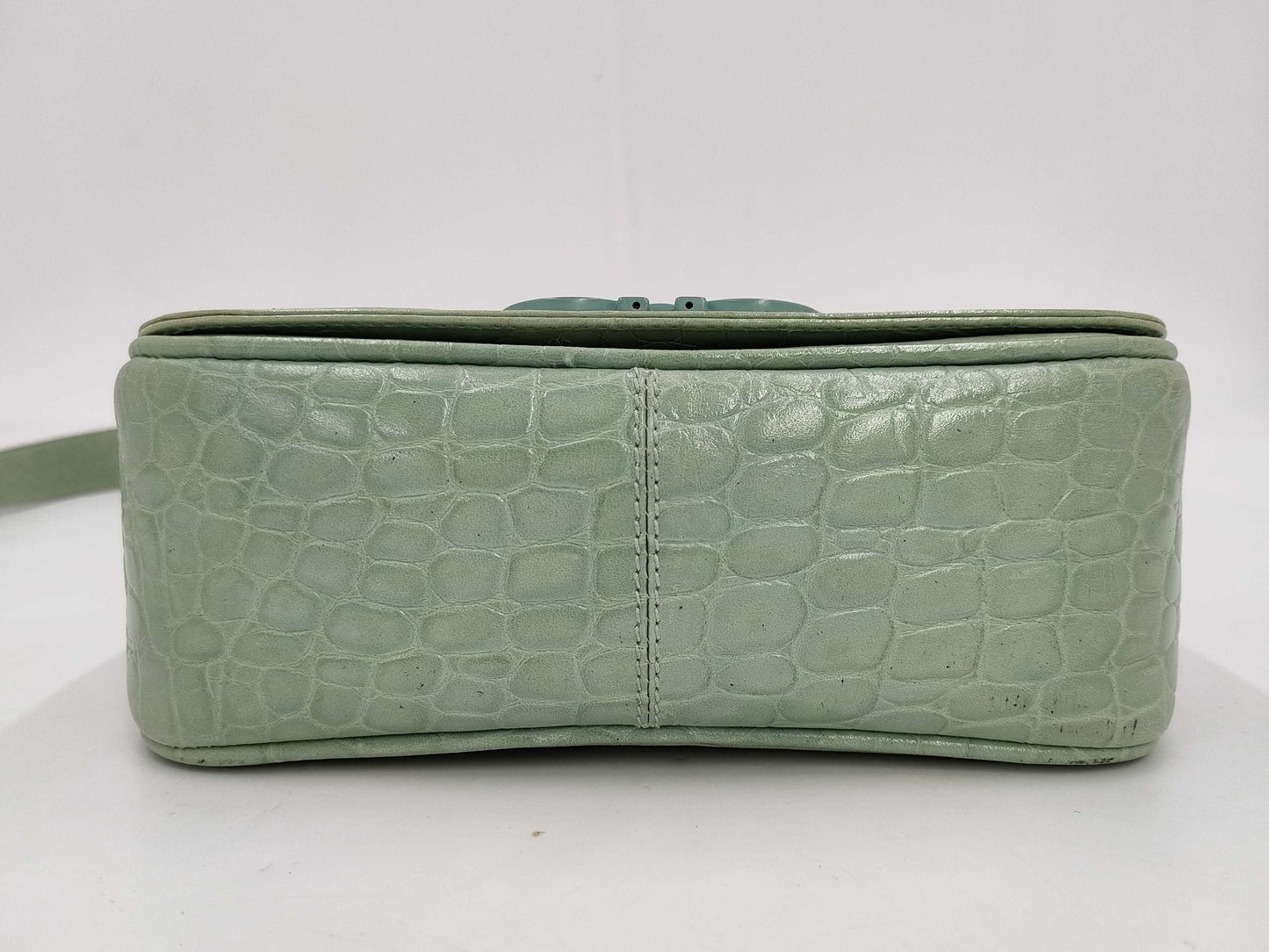 Salvatore Ferragamo Gancini Embossed/Green Shoulder Bag
