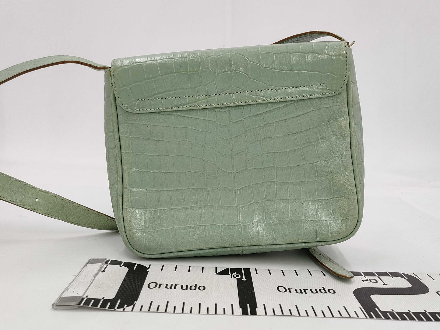 Salvatore Ferragamo Gancini Embossed/Green Shoulder Bag