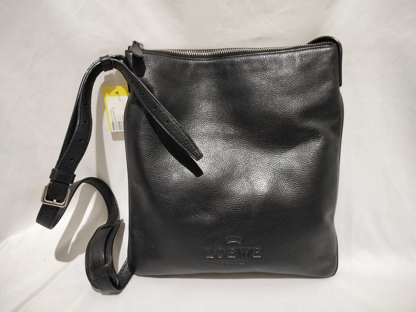 LOEWE Tiara Logo Leather Shoulder Bag Black Shoulder Bag