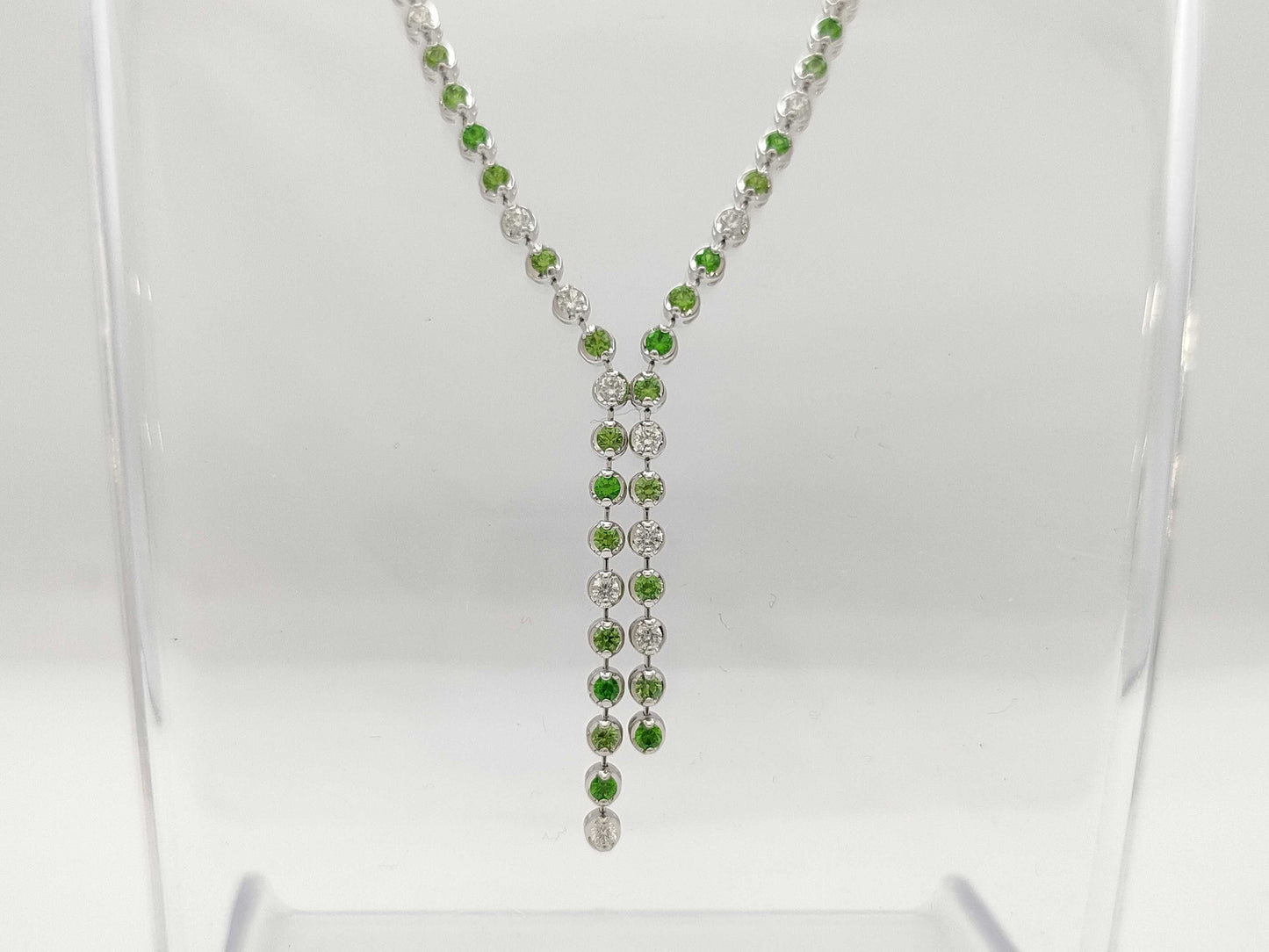Demantoid Garnet 1.55ct D0.62ct K18WG 19.9g Necklace