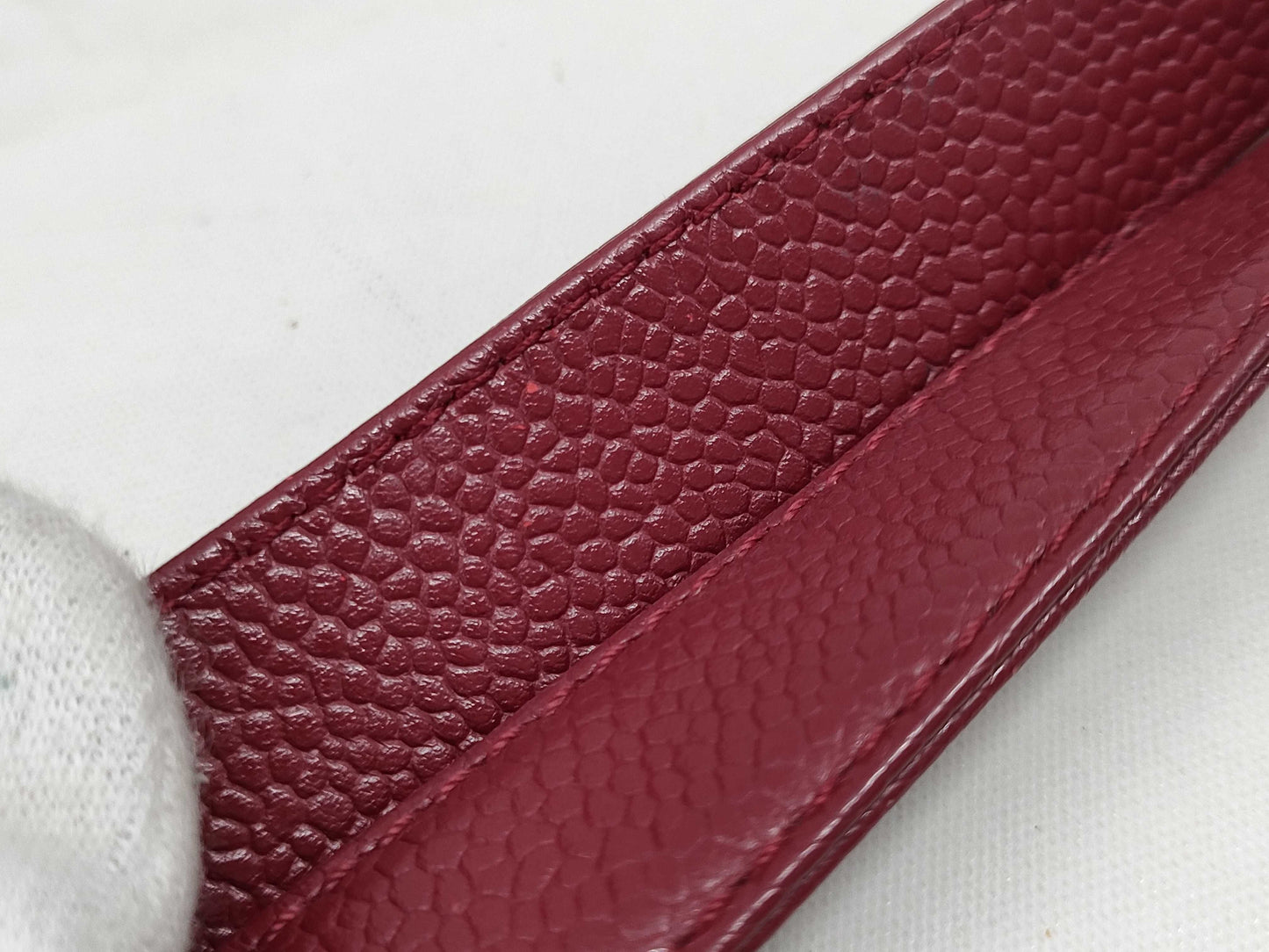 CHANEL Caviar Skin Coco Mark Chain Tote Bag No. 8 Red Handbag