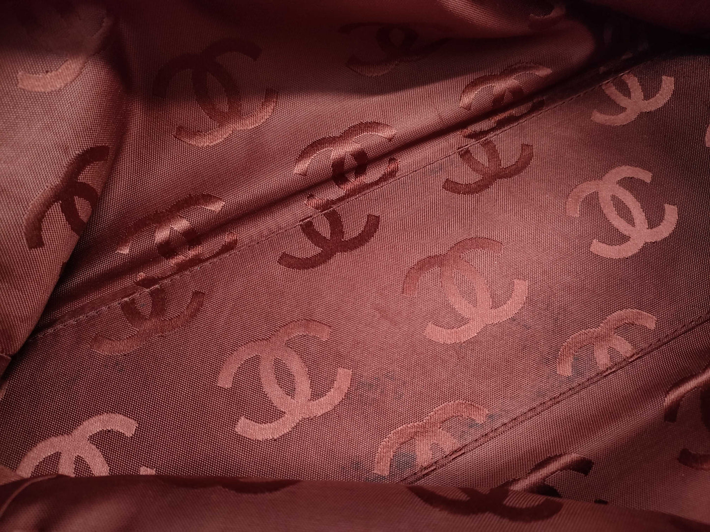 CHANEL Caviar Skin Coco Mark Chain Tote Bag No. 8 Red Handbag