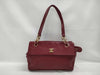 CHANEL Caviar Skin Coco Mark Chain Tote Bag No. 8 Red Handbag