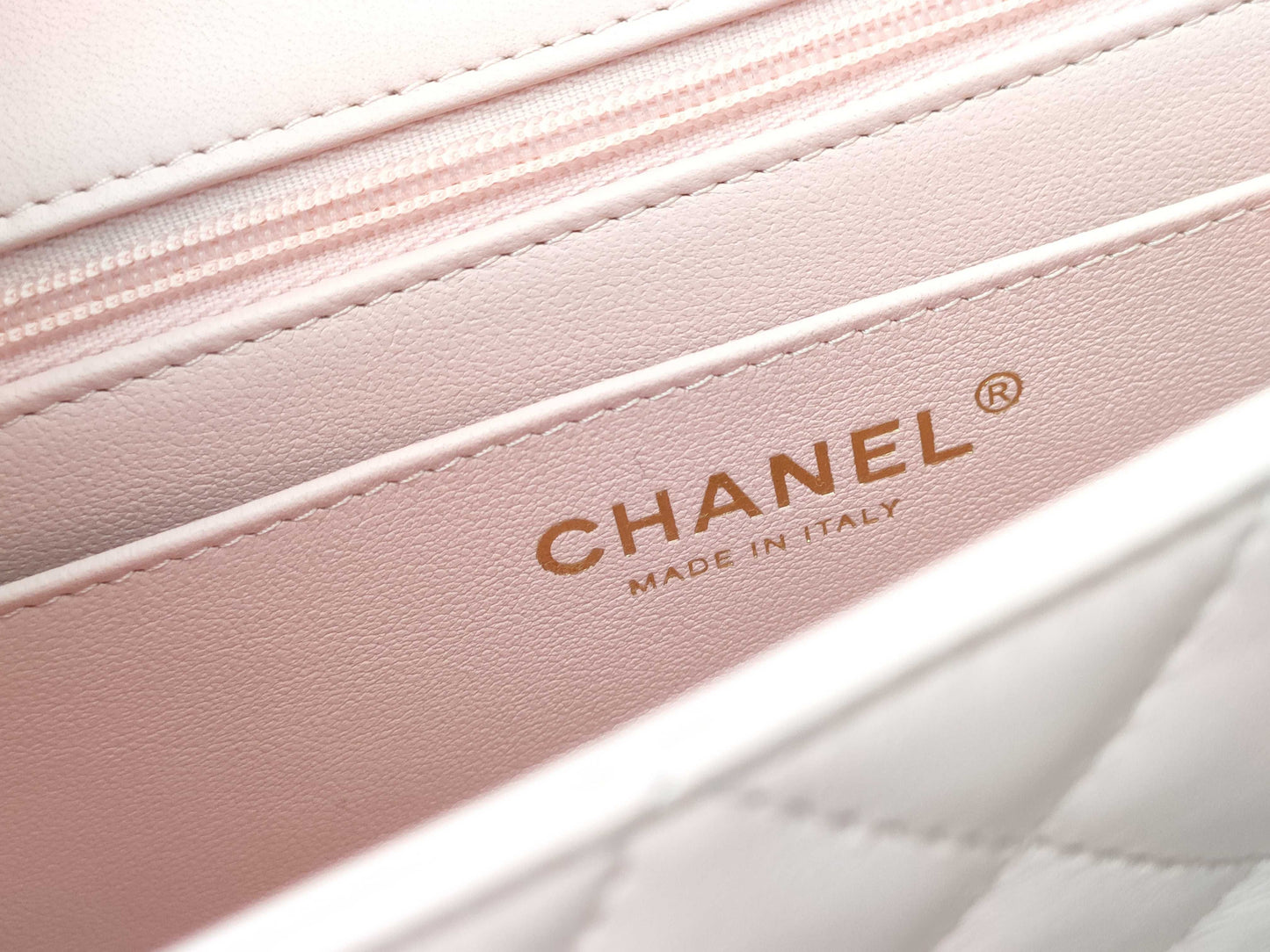 CHANEL Lambskin Single Mini Matelasse Chain Pink Shoulder Bag