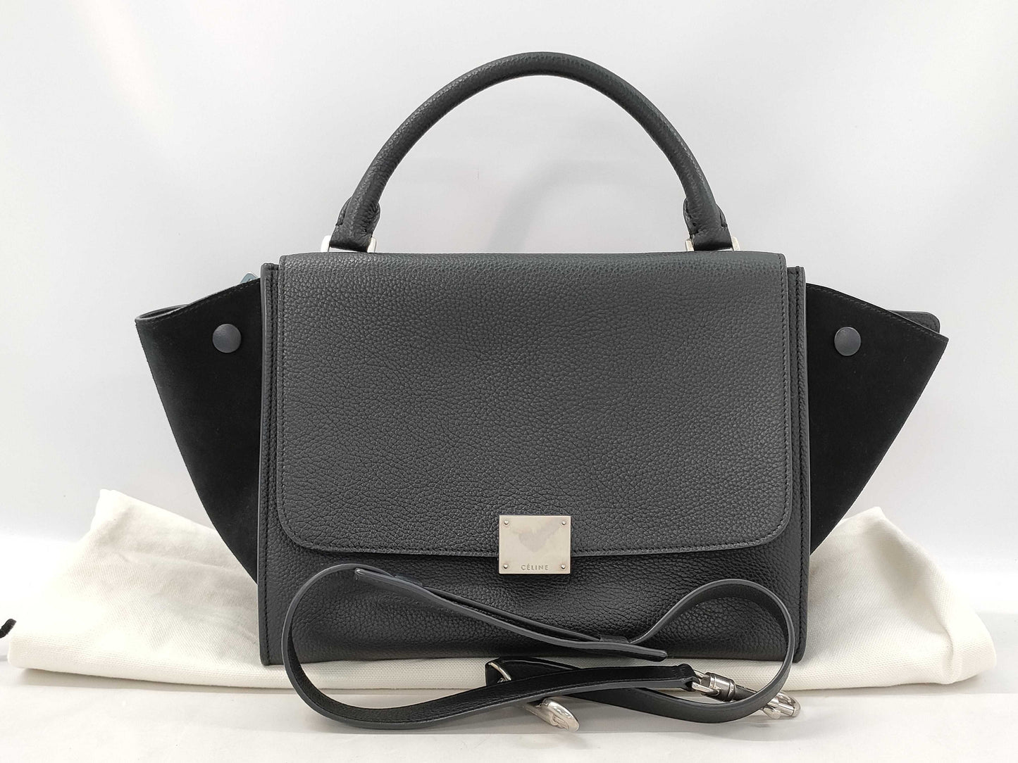 CELINE 2-way handbag leather/suede handbag