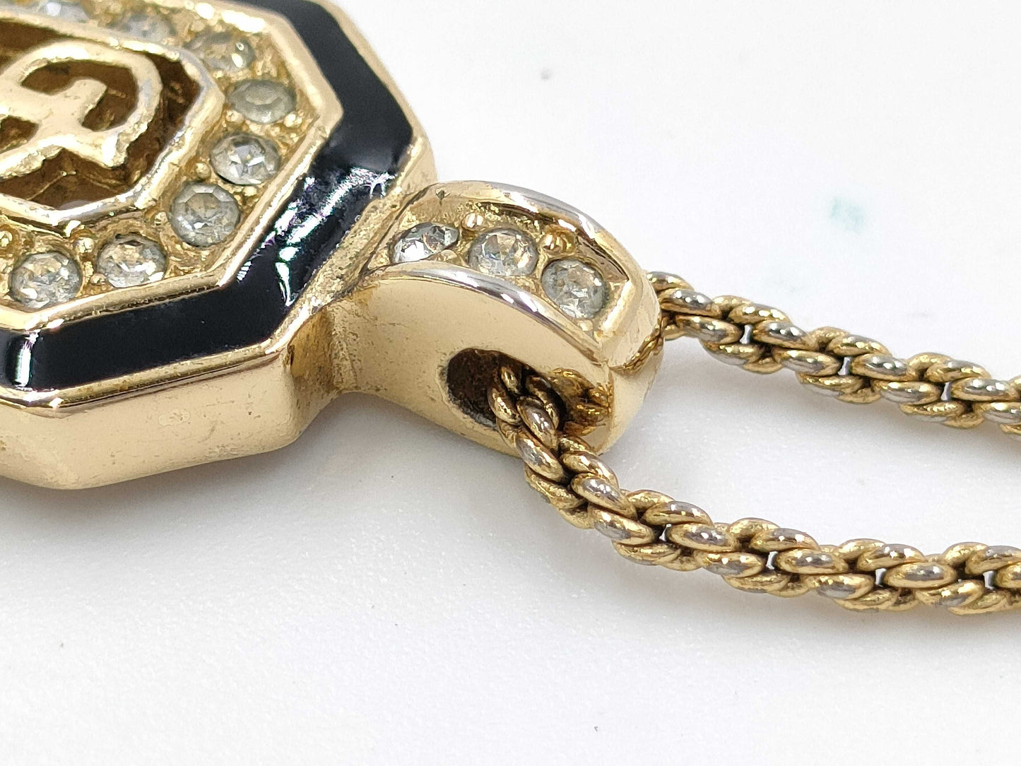 Dior Rhinestone CD Logo Necklace