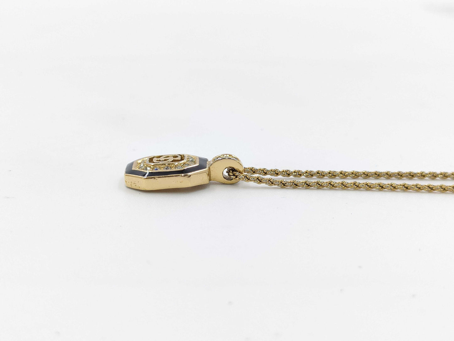 Dior Rhinestone CD Logo Necklace