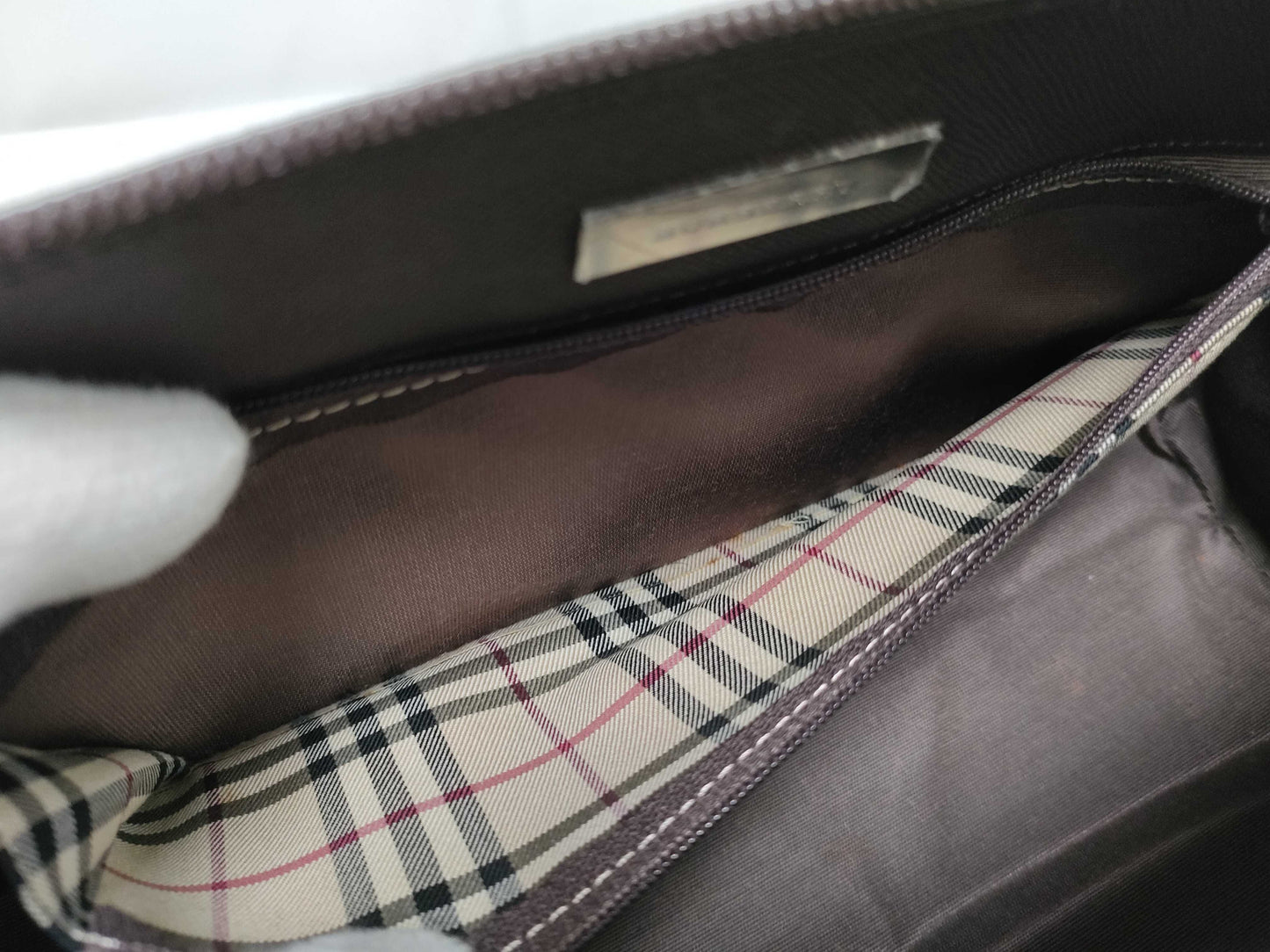 BURBERRY Handbag / Cylindrical / Brown / Color Transfer