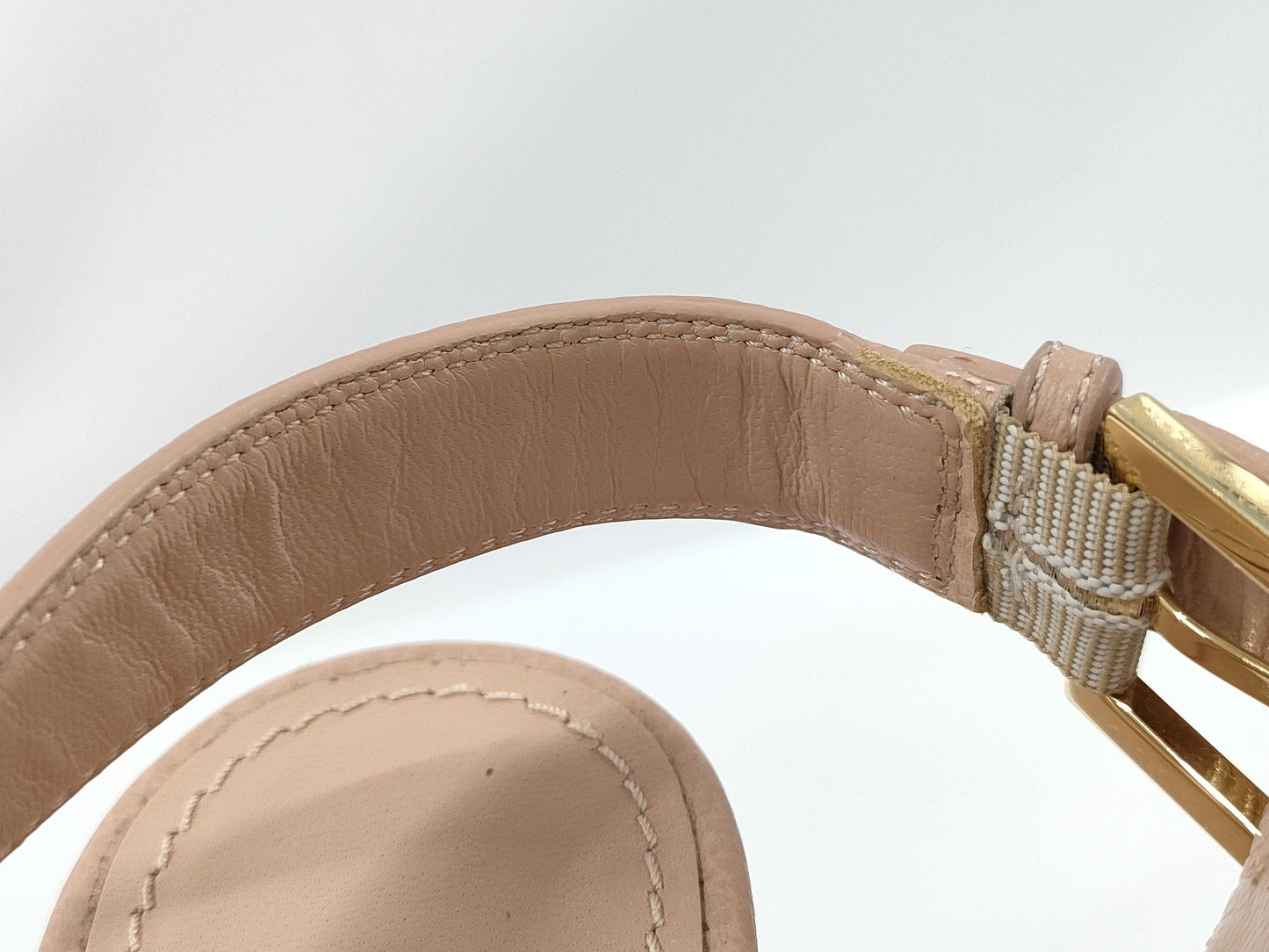 LOUIS VUITTON Pink Logo Horizon Heel Sandals, Size 36 1/2