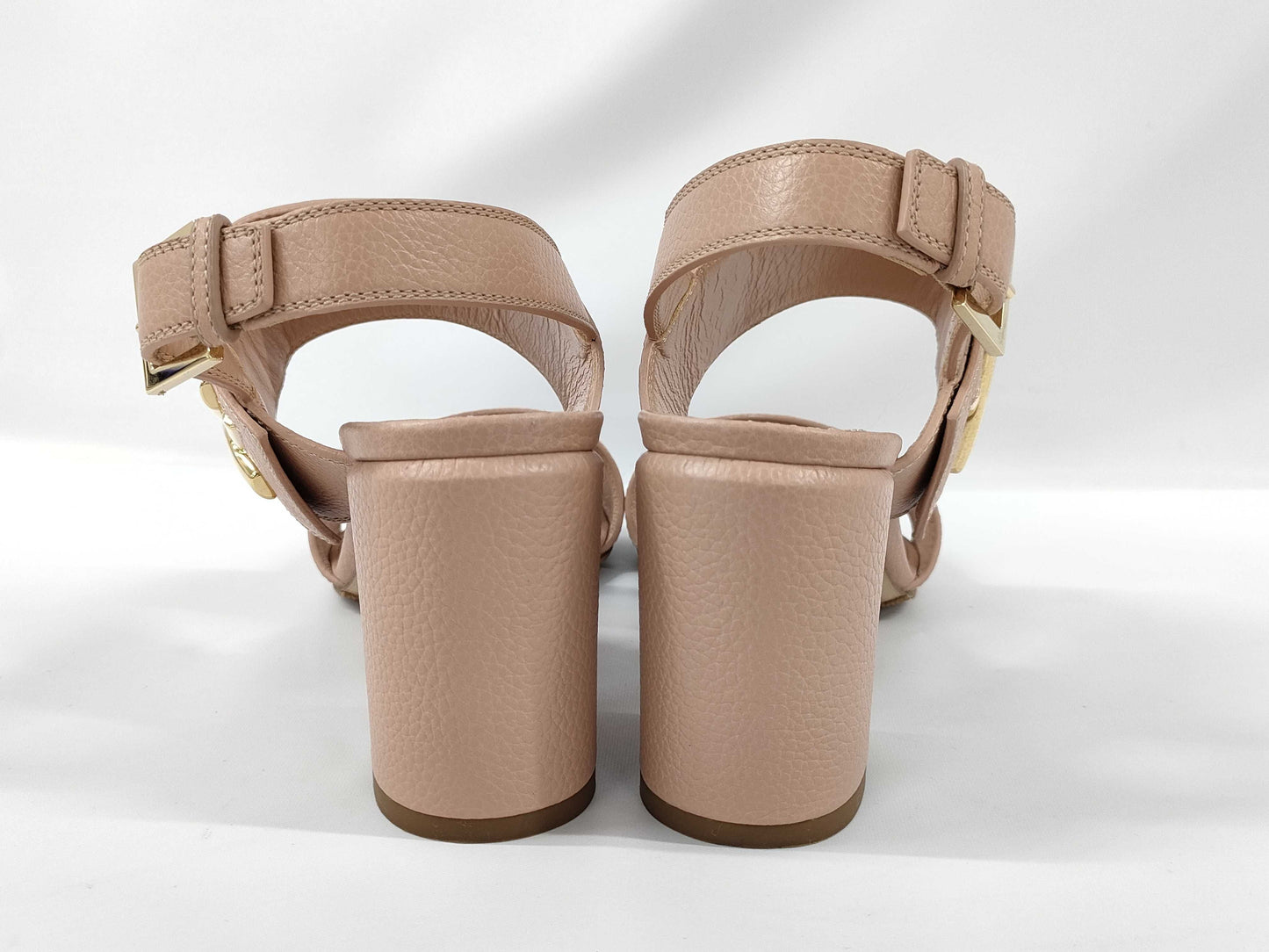 LOUIS VUITTON Pink Logo Horizon Heel Sandals, Size 36 1/2