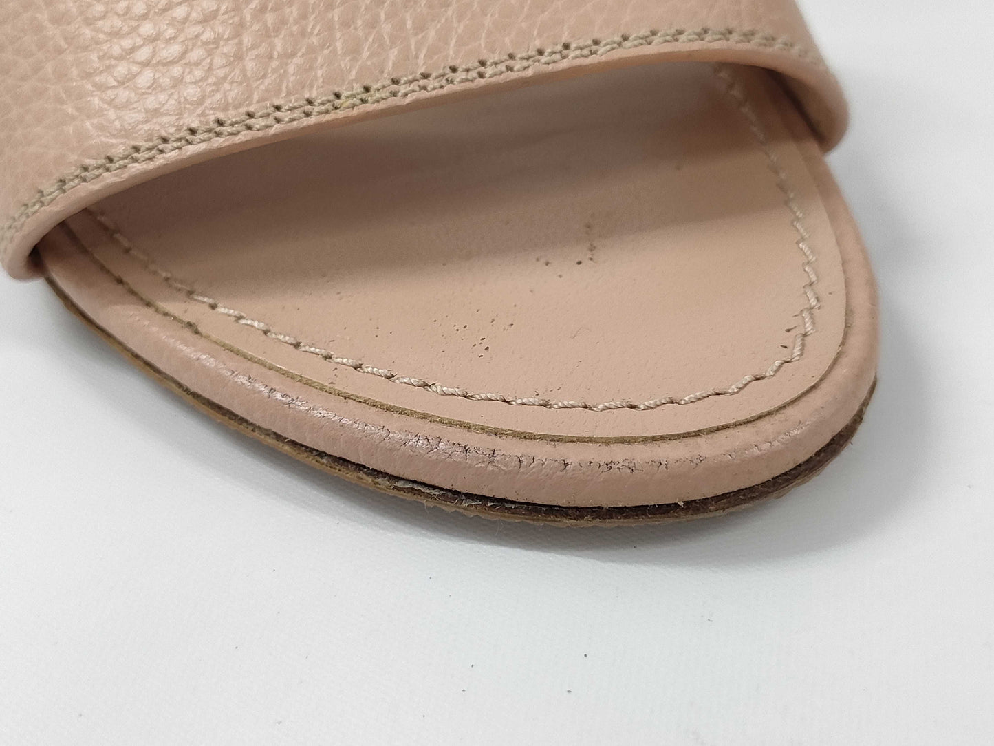LOUIS VUITTON Pink Logo Horizon Heel Sandals, Size 36 1/2