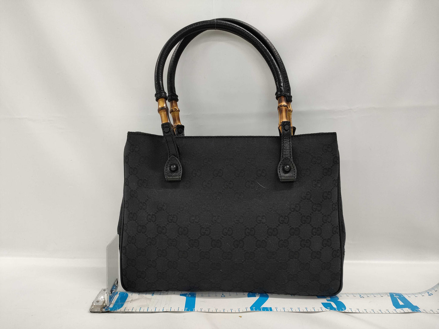 GUCCI Bamboo GG Canvas 112526 Handbag