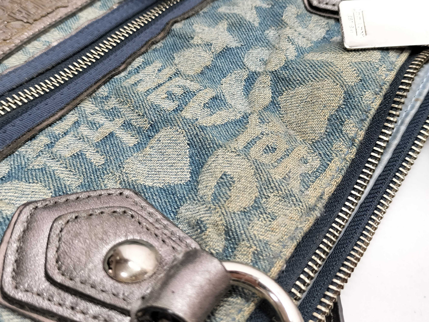COACH Bally/Leather/Denim/All-Over Print/One-Shoulder/Handbag*2 Tote Bag