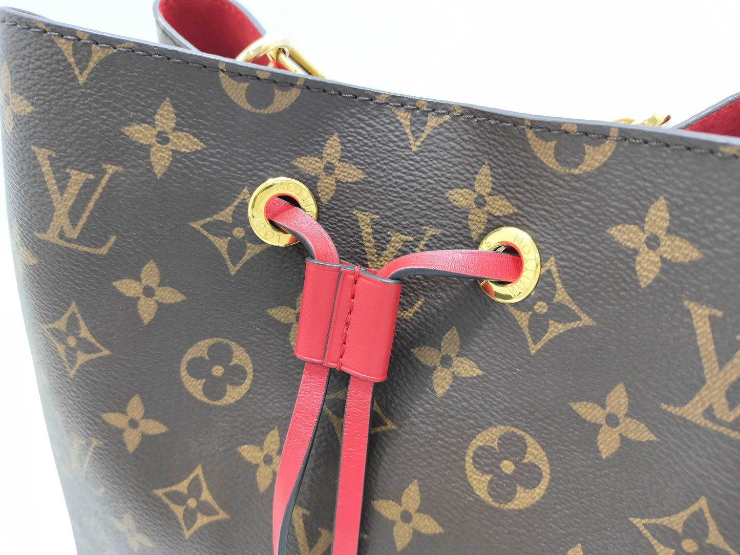 LOUIS VUITTON RFID Verified Monogram NeoNoe Coquelicot/IC Chip Shoulder Bag
