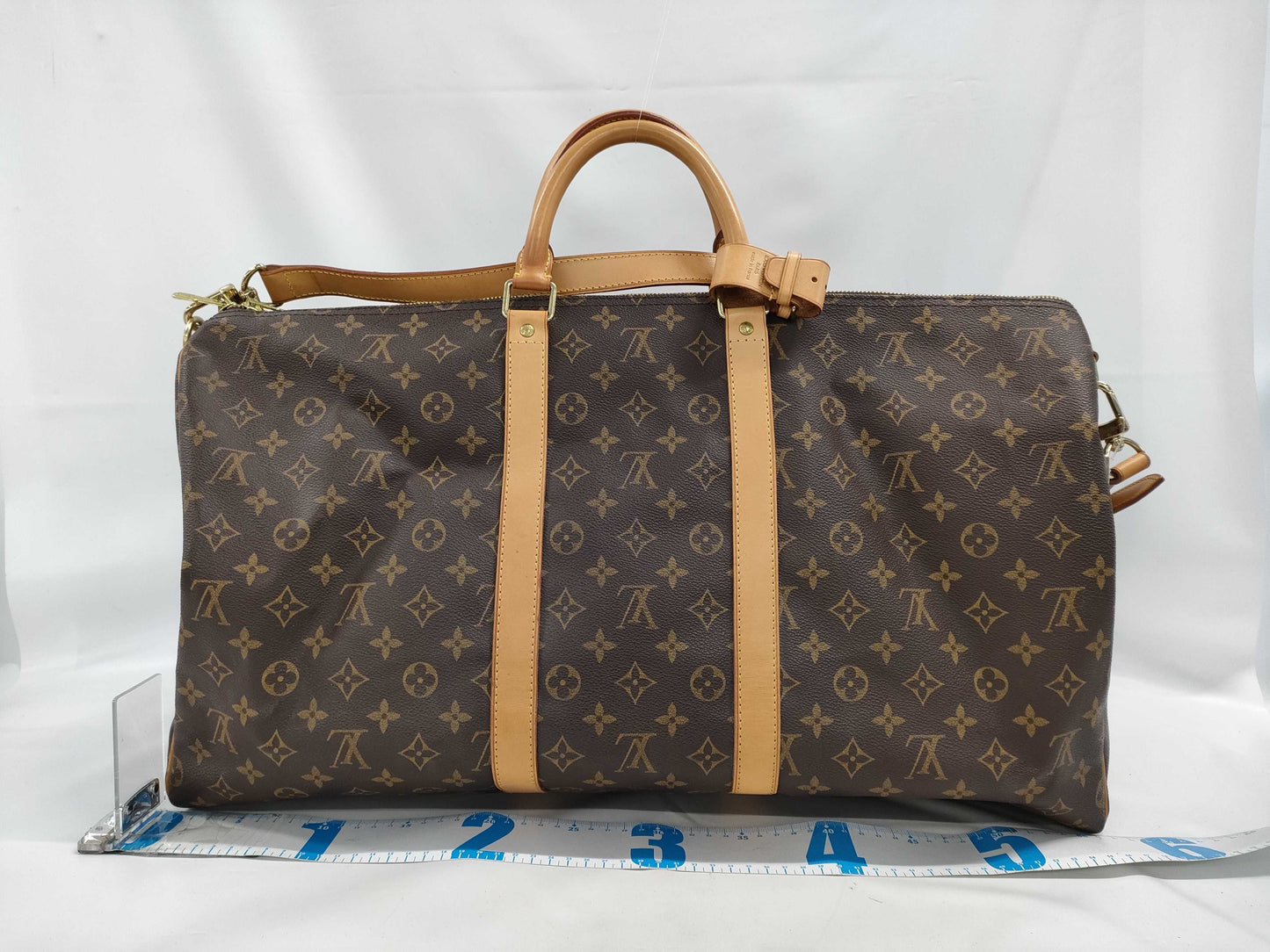 LOUIS VUITTON Monogram Keepall Bandouliere 55 Boston Bag