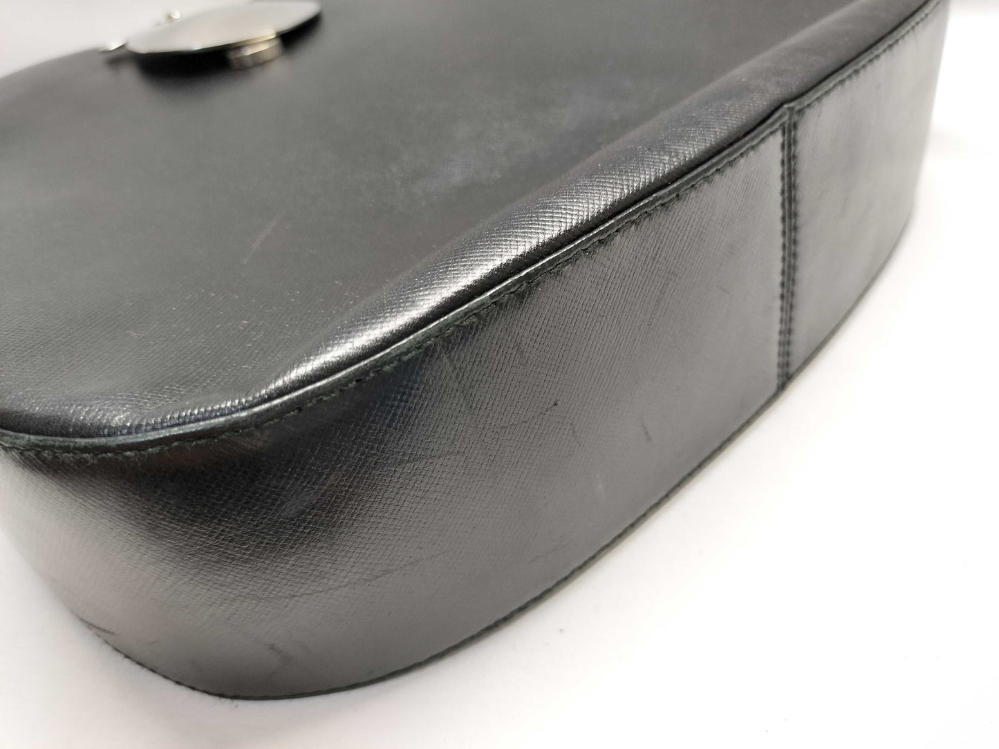 Salvatore Ferragamo Gancini Shoulder Bag with Silver Hardware