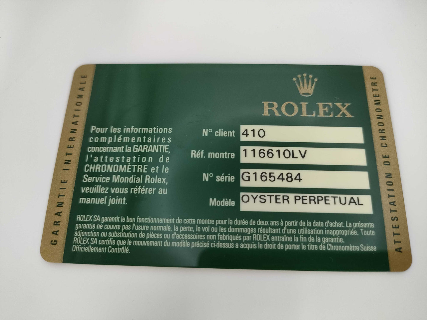 ROLEX 116610LV G165484 Green Dial Men's Watch