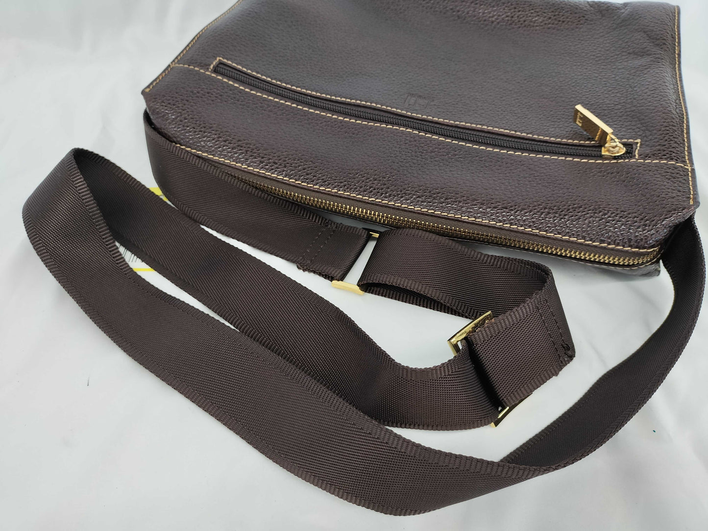 Dunhill Leather Shoulder Bag, Dark Brown