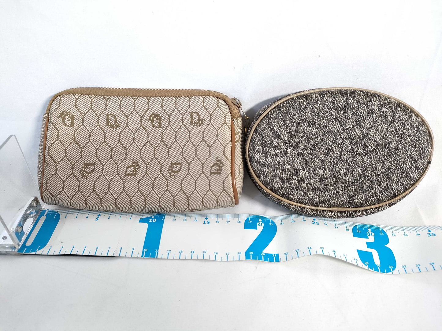 Dior Pouch PVC x Leather Honeycomb Pattern / Saint Laurent Cosmetic Pouch Pouch