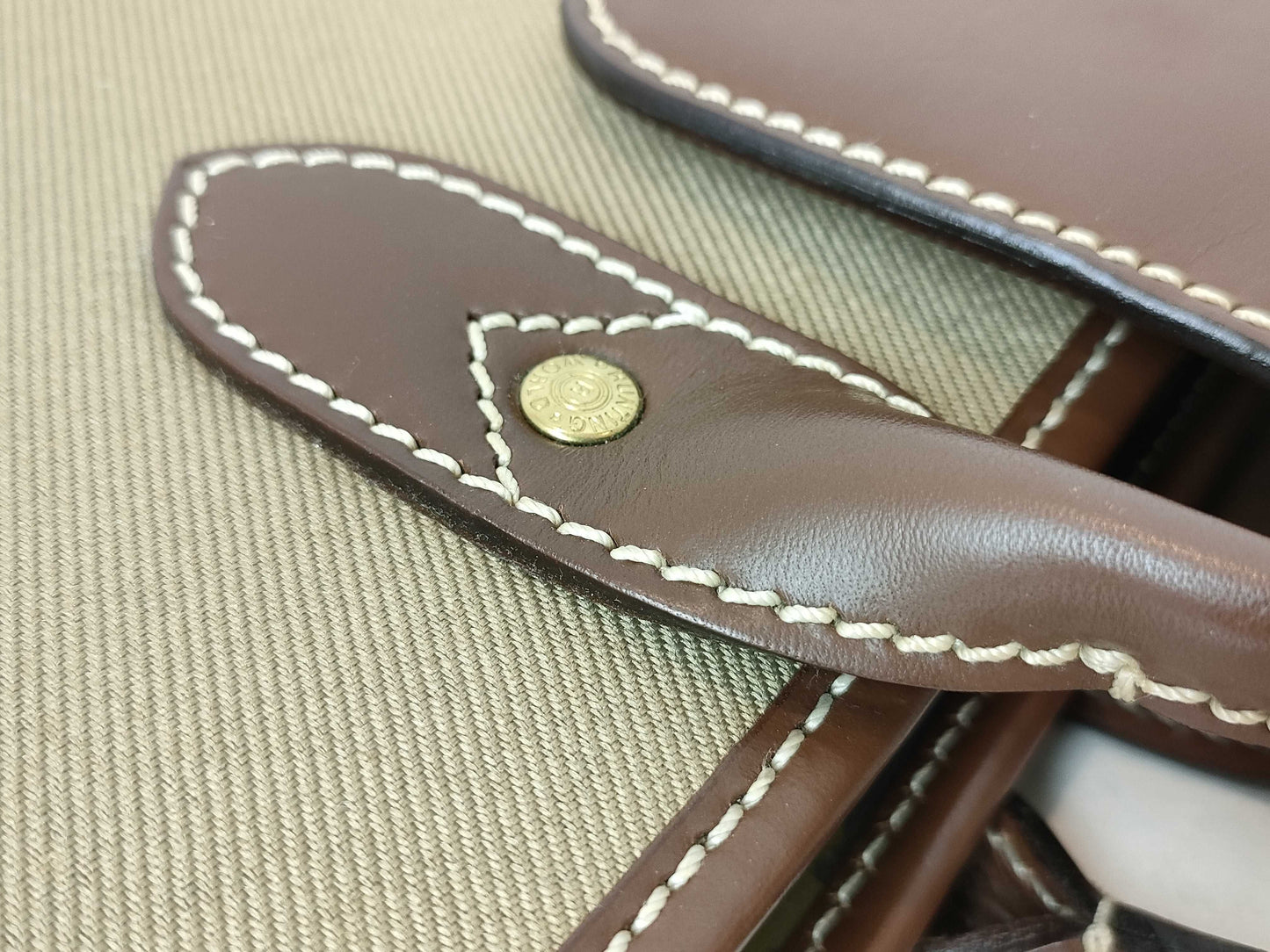 HUNTING WORLD Briefcase Tote Hand Leather Canvas Tote Bag