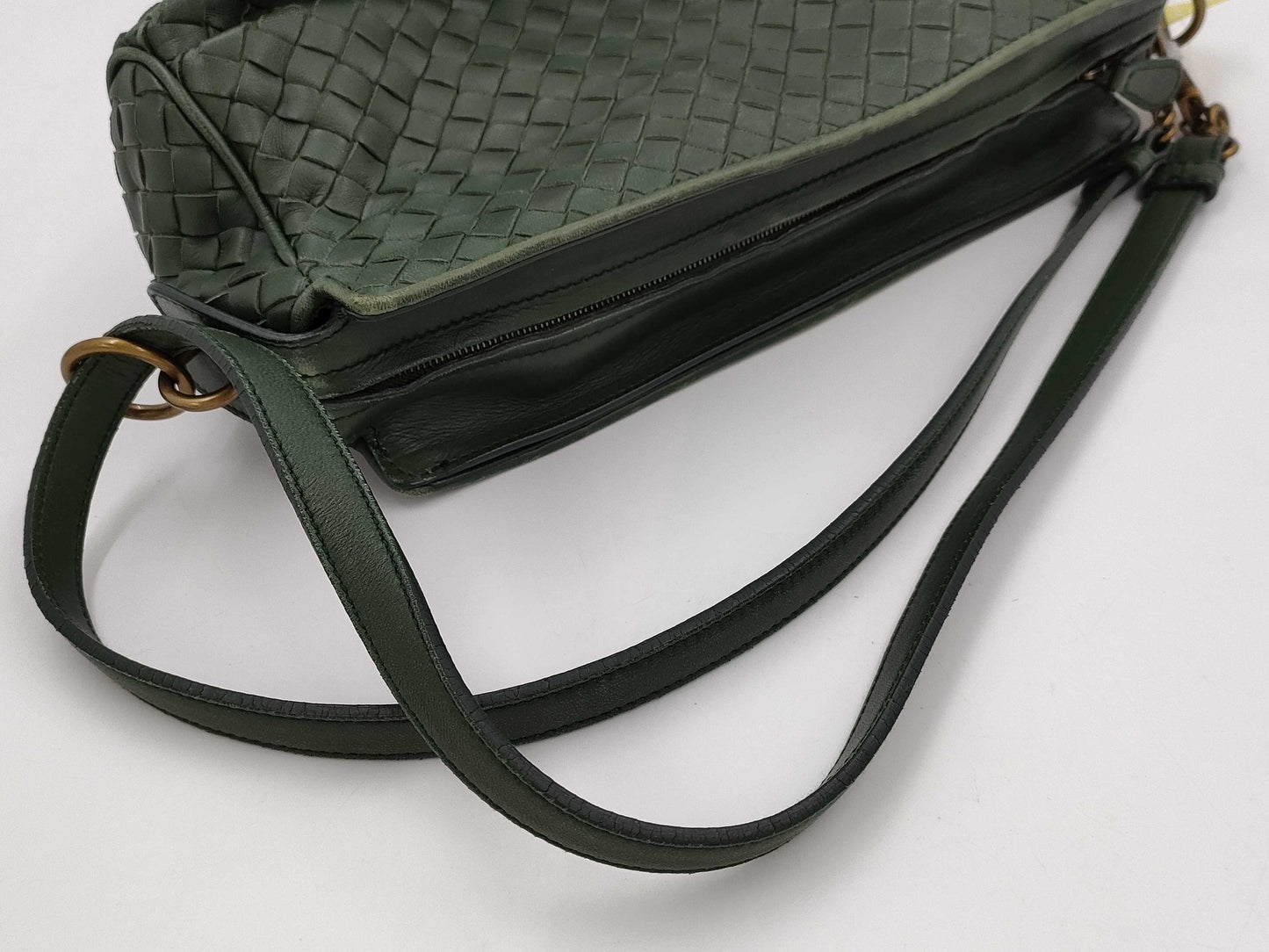 BOTTEGA VENETA Intrecciato Shoulder Bag Green Handbag