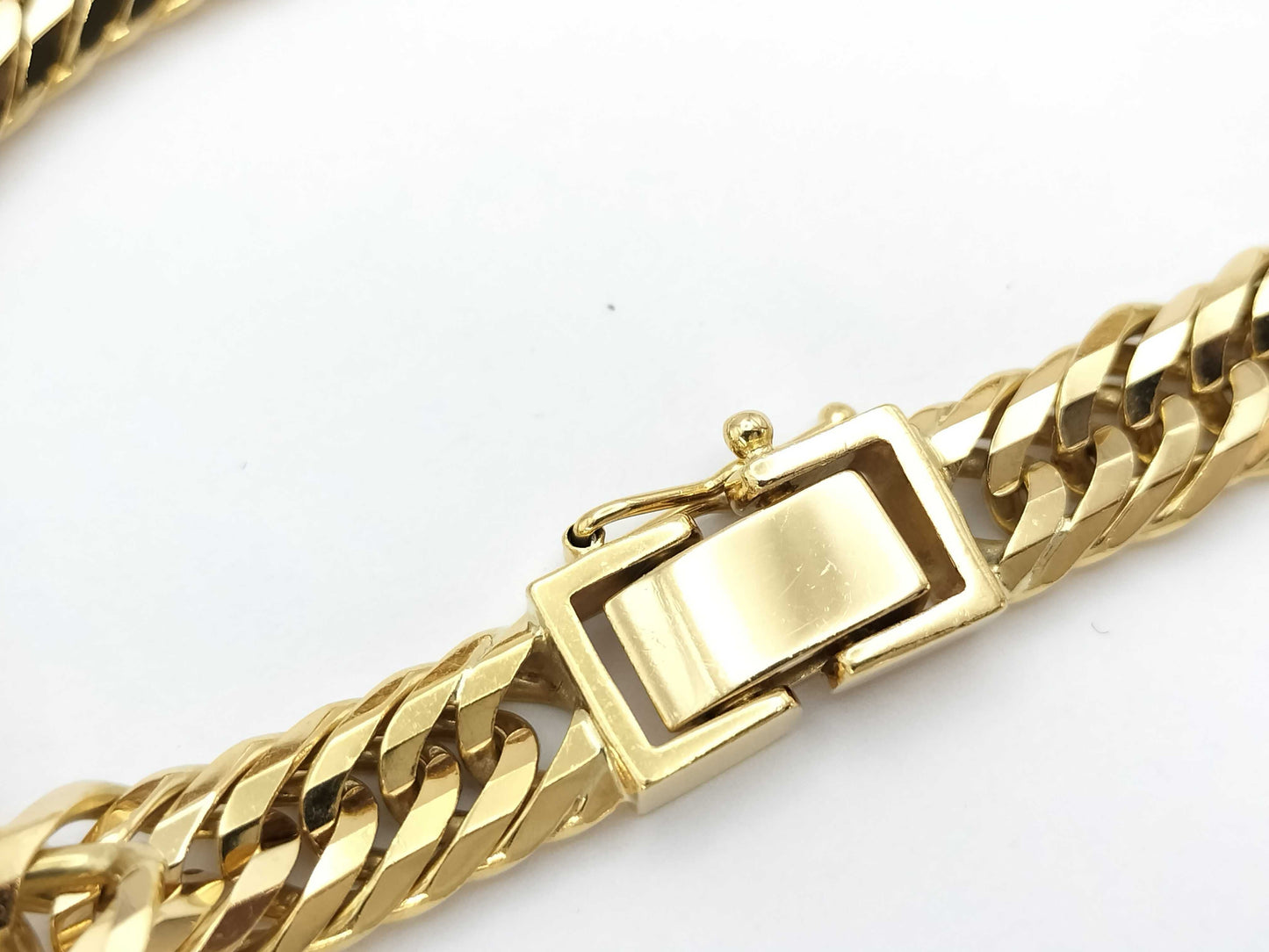 12-sided triple 18K gold chain necklace 100.3g