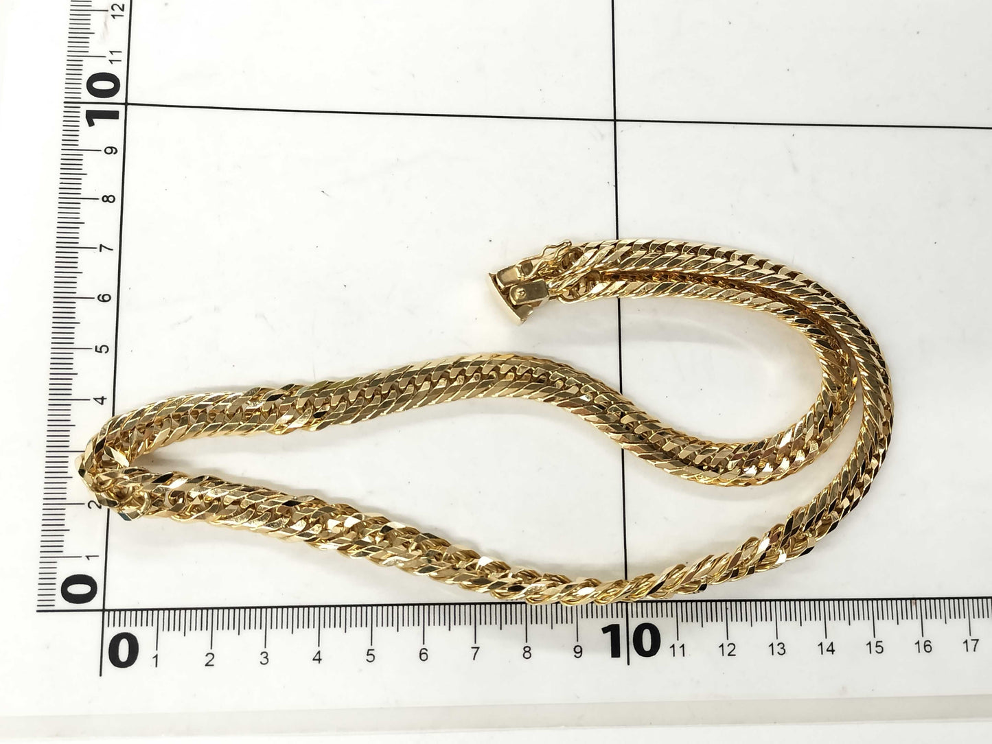 12-sided triple 18K gold chain necklace 100.3g