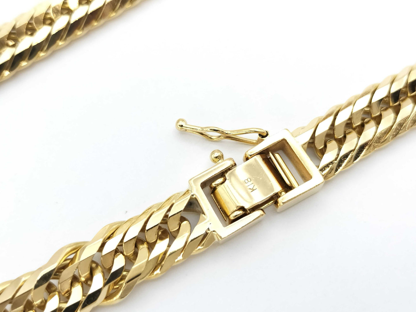 12-sided triple 18K gold chain necklace 100.3g