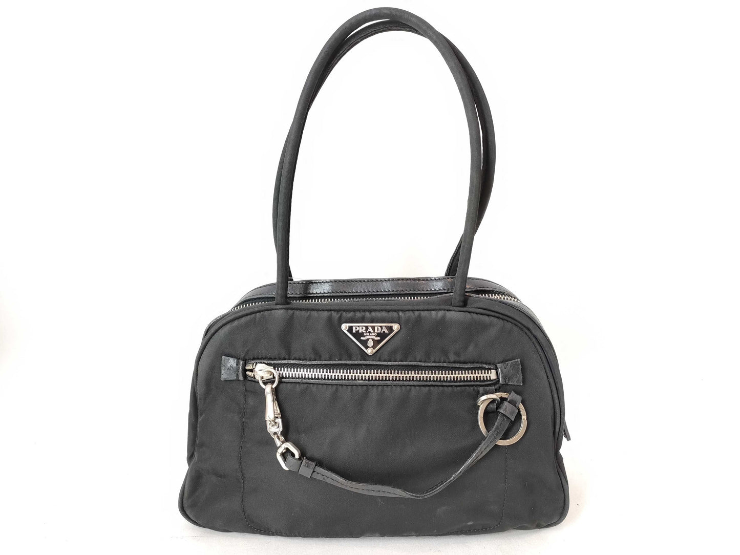 PRADA Nylon Handbag Triangle Plate Handbag