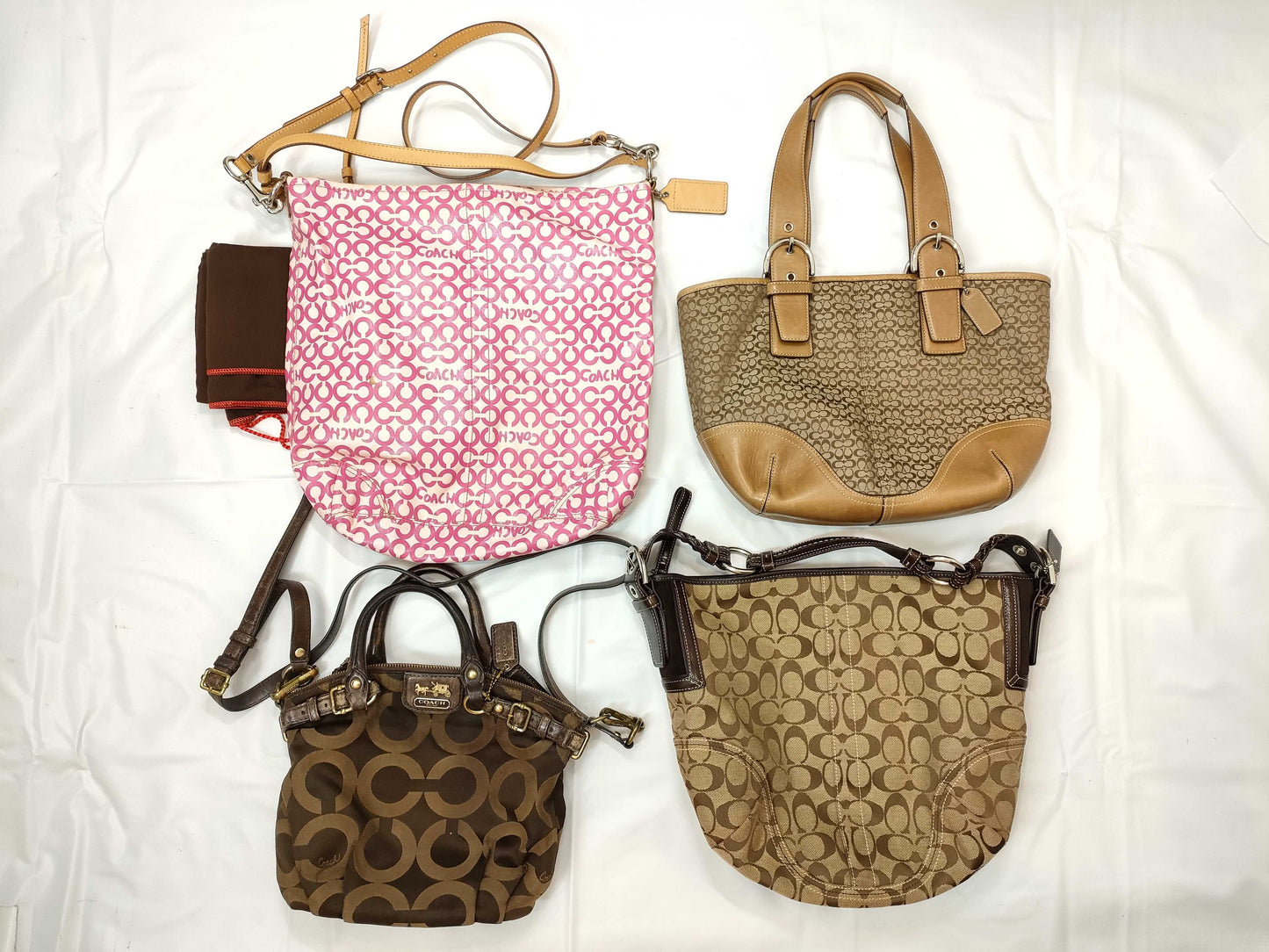 COACH Signature 18651/6279/6383/13341 Hand Tote and other 4-piece handbag set