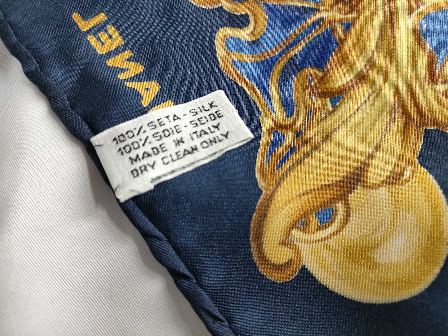 CHANEL Wheat/Floral Scarf with Stain