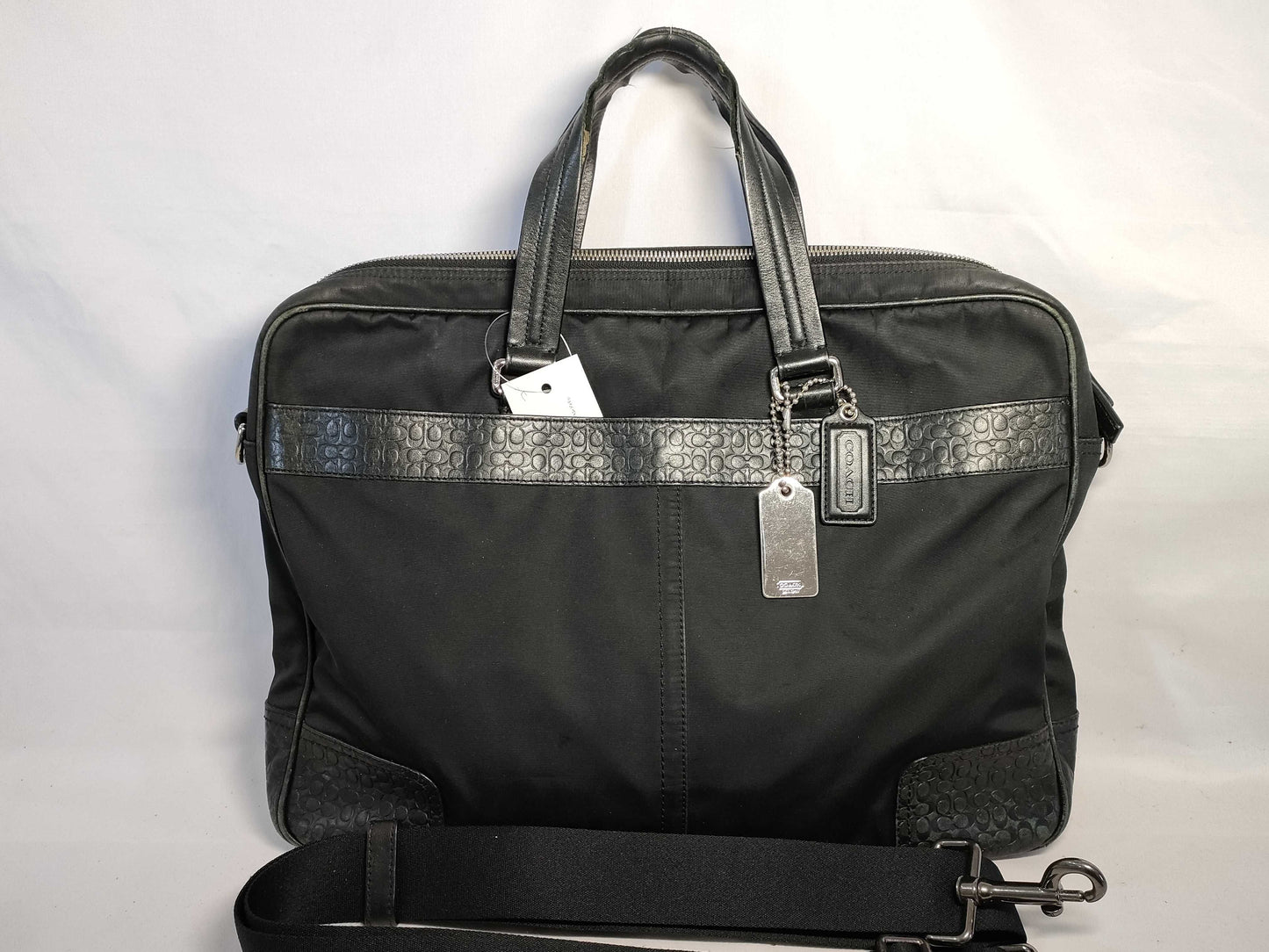 COACH Leather 2-Way Handbag Black F70323 Handbag