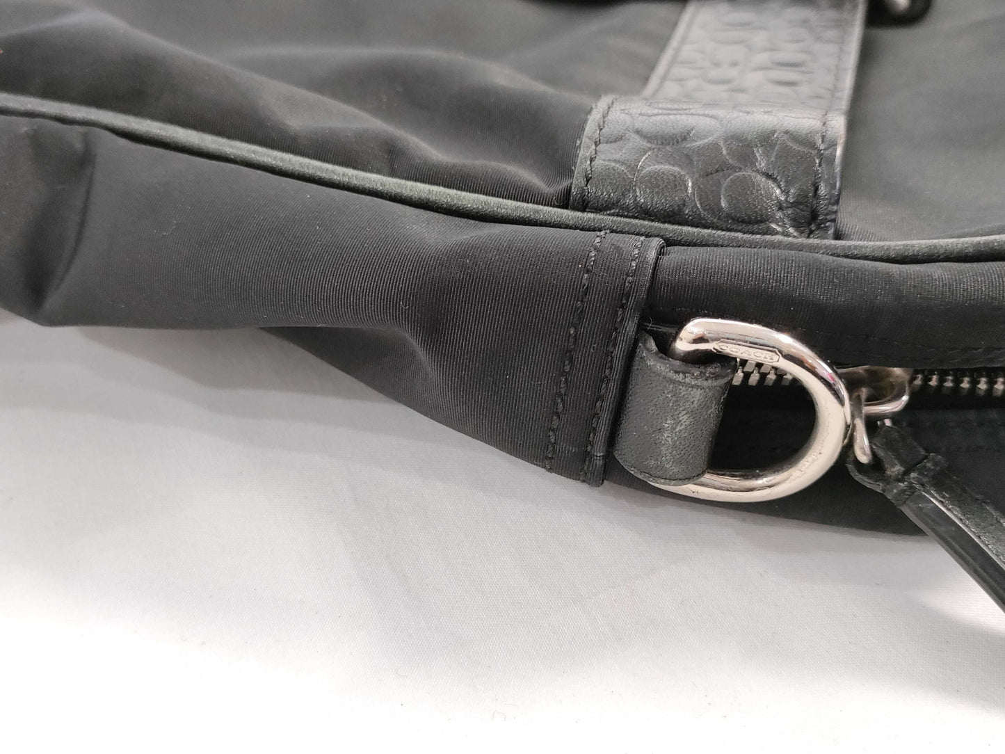 COACH Leather 2-Way Handbag Black F70323 Handbag