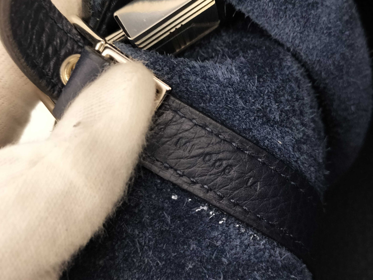 HERMES Picotin Taurillon Clemence Leather Handbag in Navy with Silver Hardware and Y Stamp