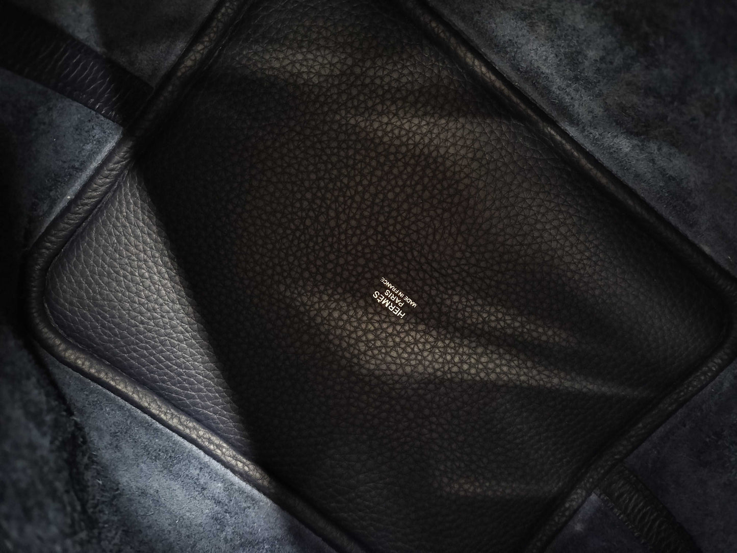 HERMES Picotin Taurillon Clemence Leather Handbag in Navy with Silver Hardware and Y Stamp