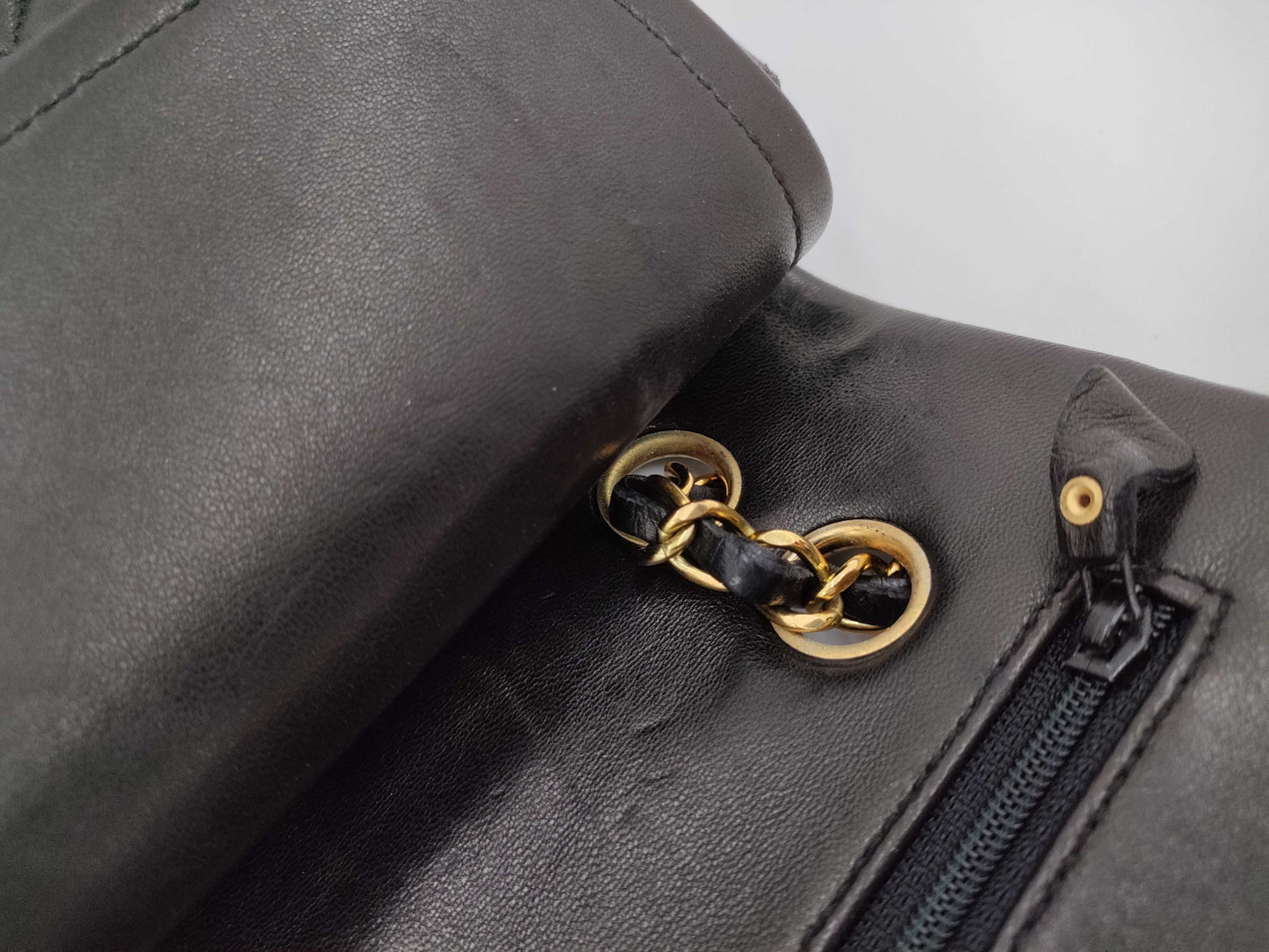CHANEL 2838769 Lambskin Double Flap Turnlock Chain Shoulder Bag, No. 2