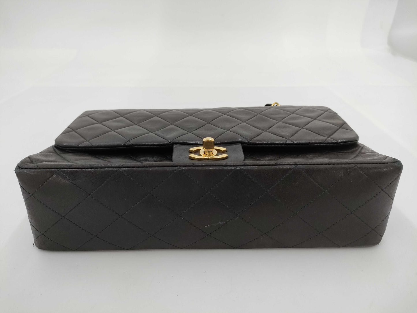 CHANEL 2838769 Lambskin Double Flap Turnlock Chain Shoulder Bag, No. 2